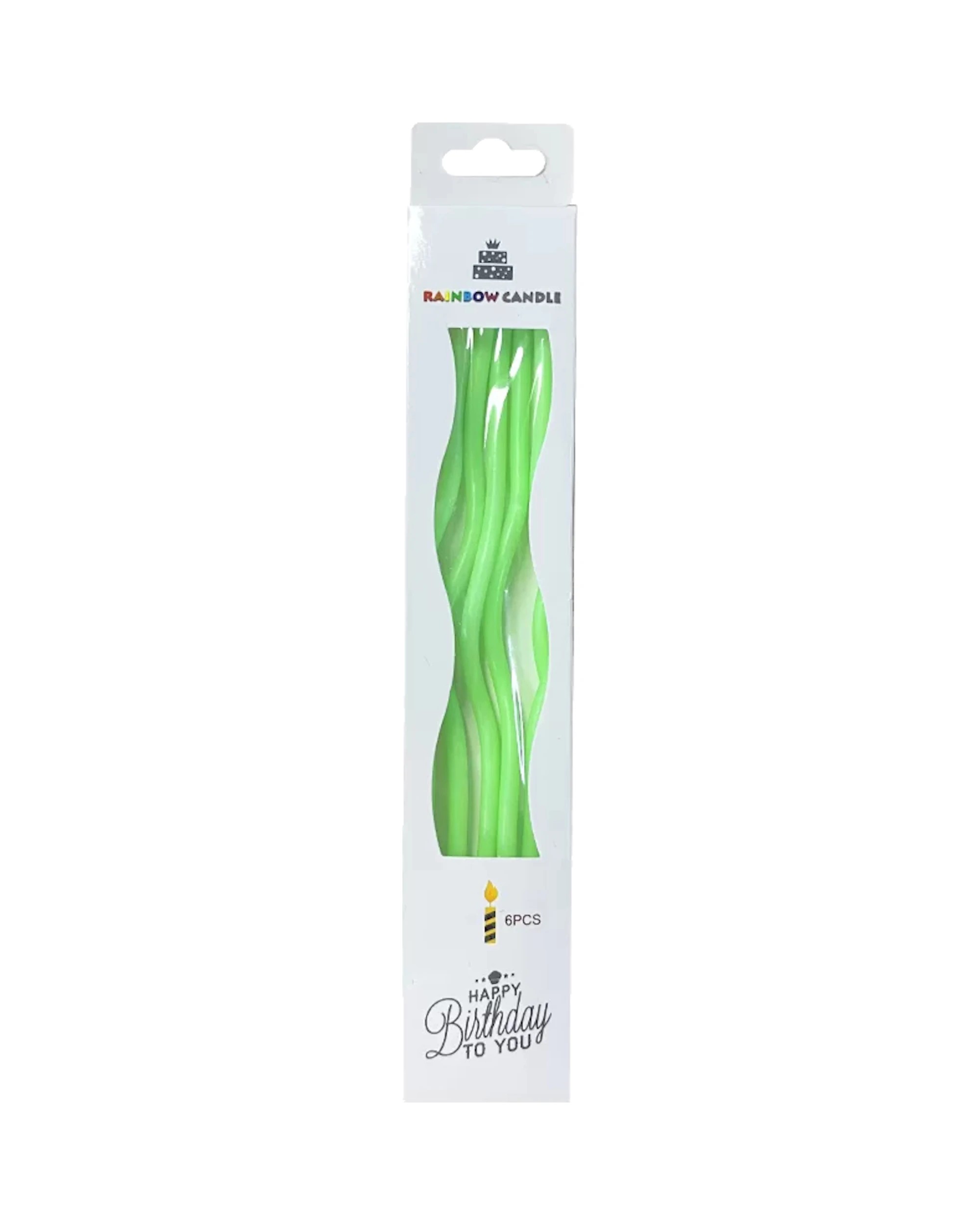 3 Party Maker Wavy Lime Birthday Candles Pack of 6 - Green, 3 of 4