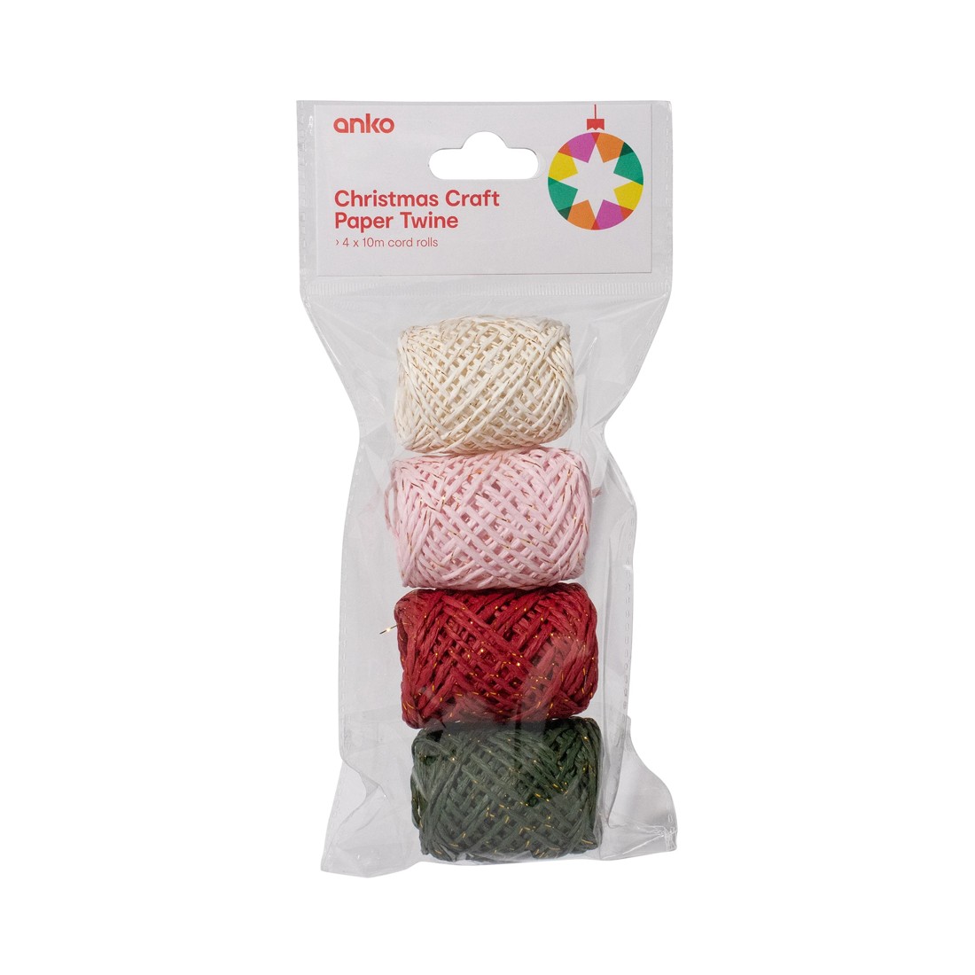 1 Christmas Craft Paper Twine 4 Pack, 1 of 4