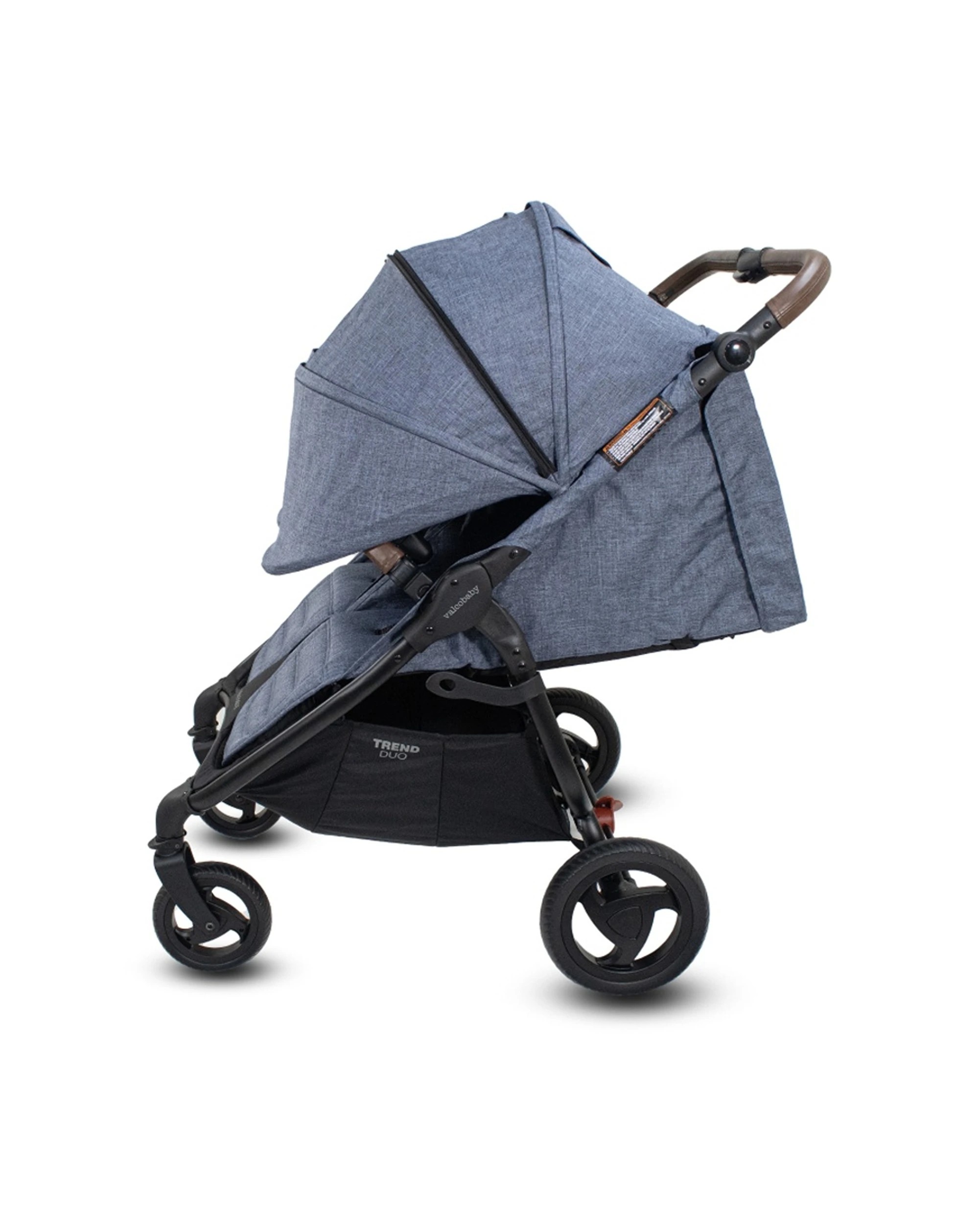 3 ValcoBaby Trend Duo Double Pram Lightweight One-Hand Fold Stroller Recline - Blue, 3 of 5