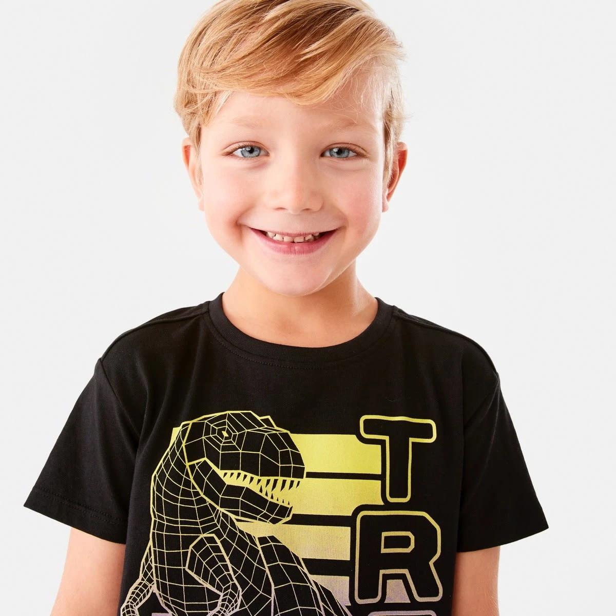3 Chest Print T-shirt Black Dino, 3 of 8