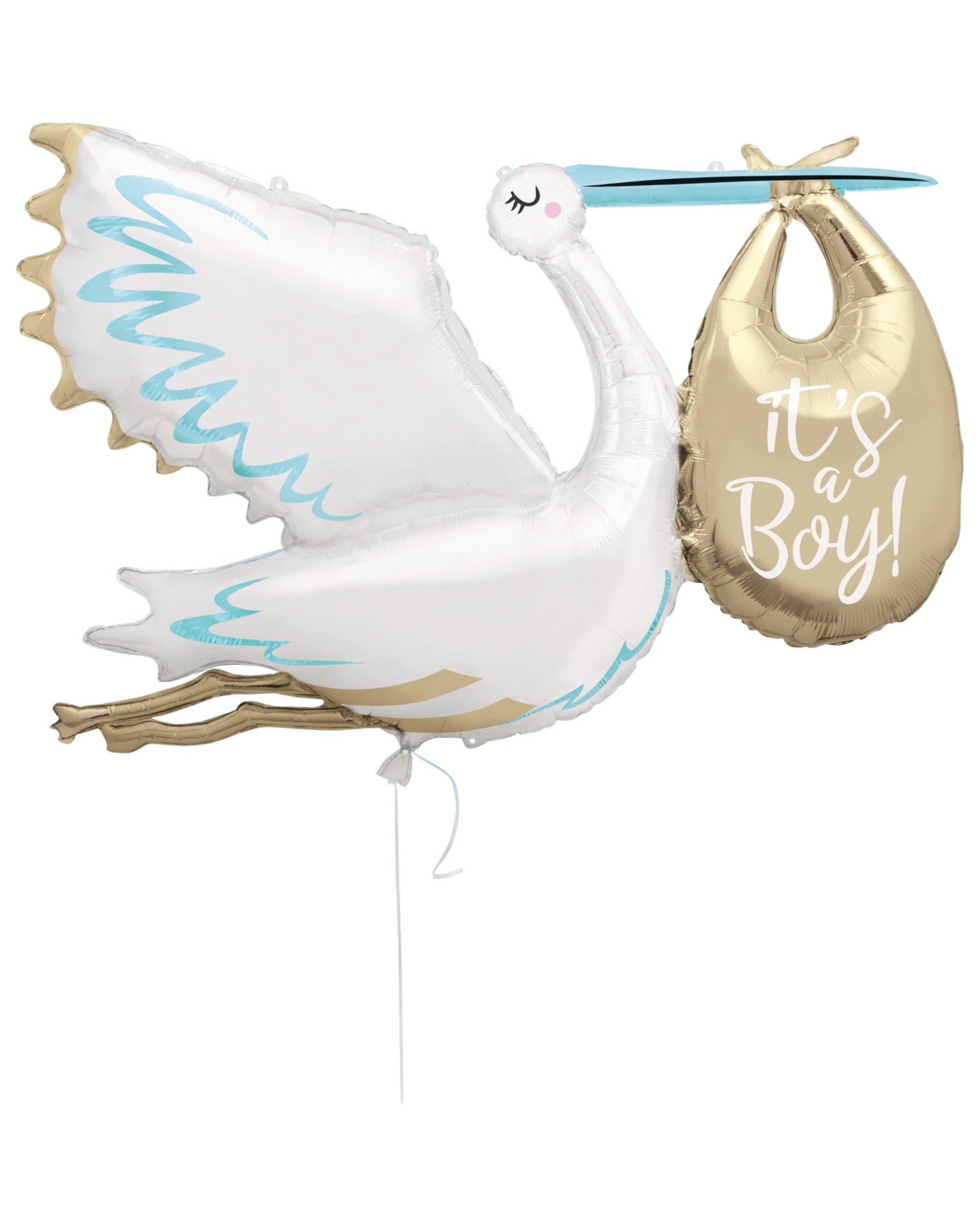 1 Unique It's a Boy Stork Supershape Foil Helium Balloon 157cm, 1 of 1