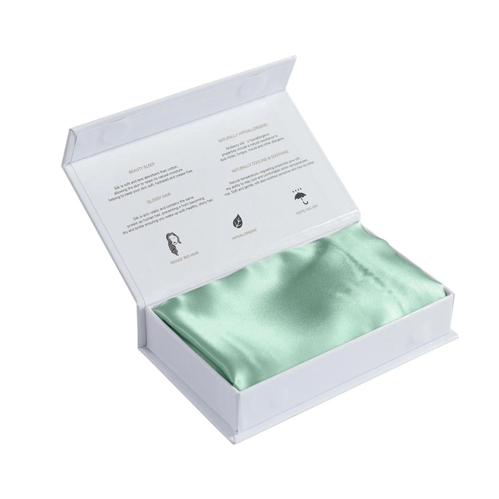 9 Royal Comfort Mulberry Soft Silk Luxurious Hypoallergenic Pillowcase Twin Pack - Green, 9 of 10