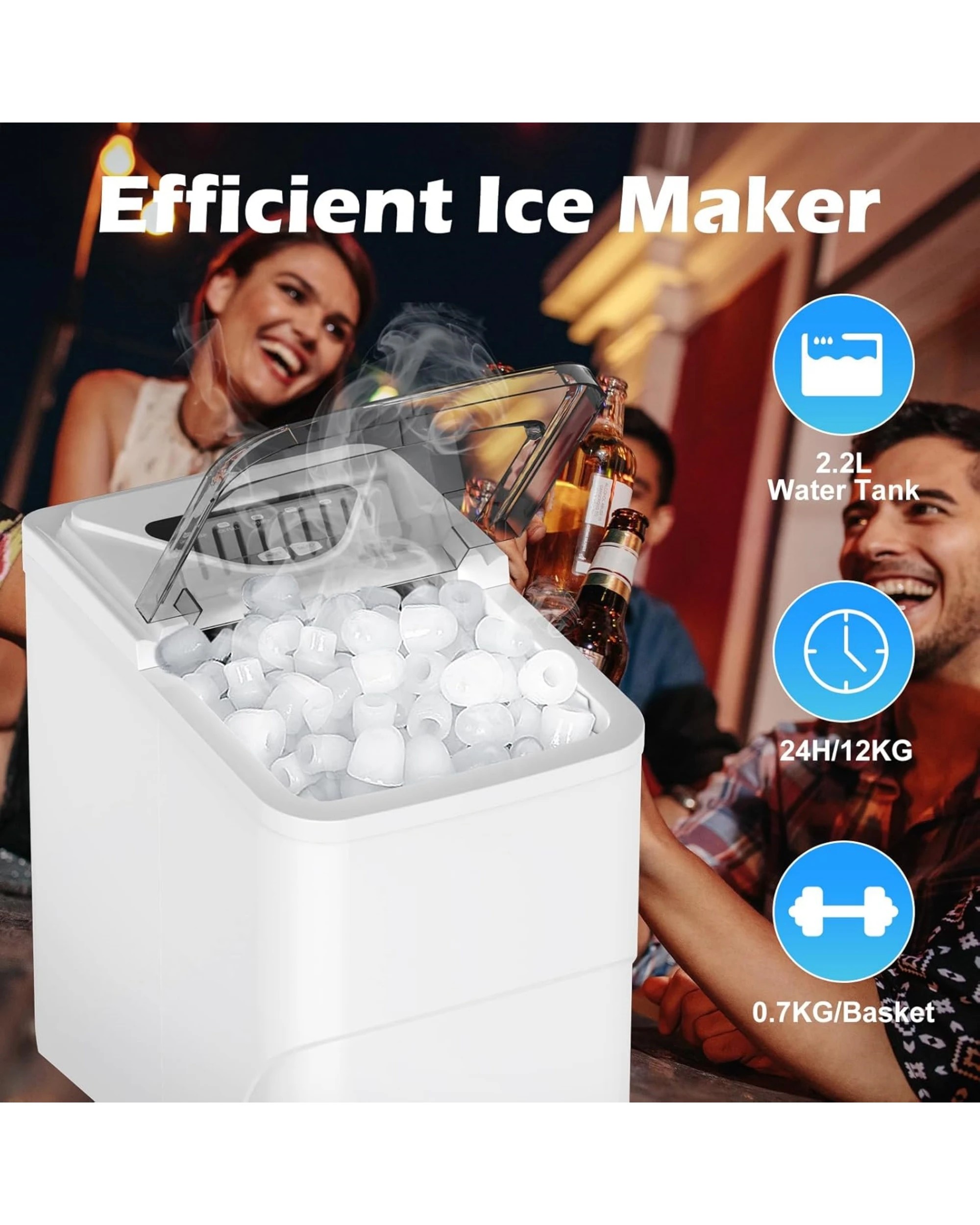 5 Advwin 12kg Ice Maker Self-Cleaning Ice Machine White, 5 of 8