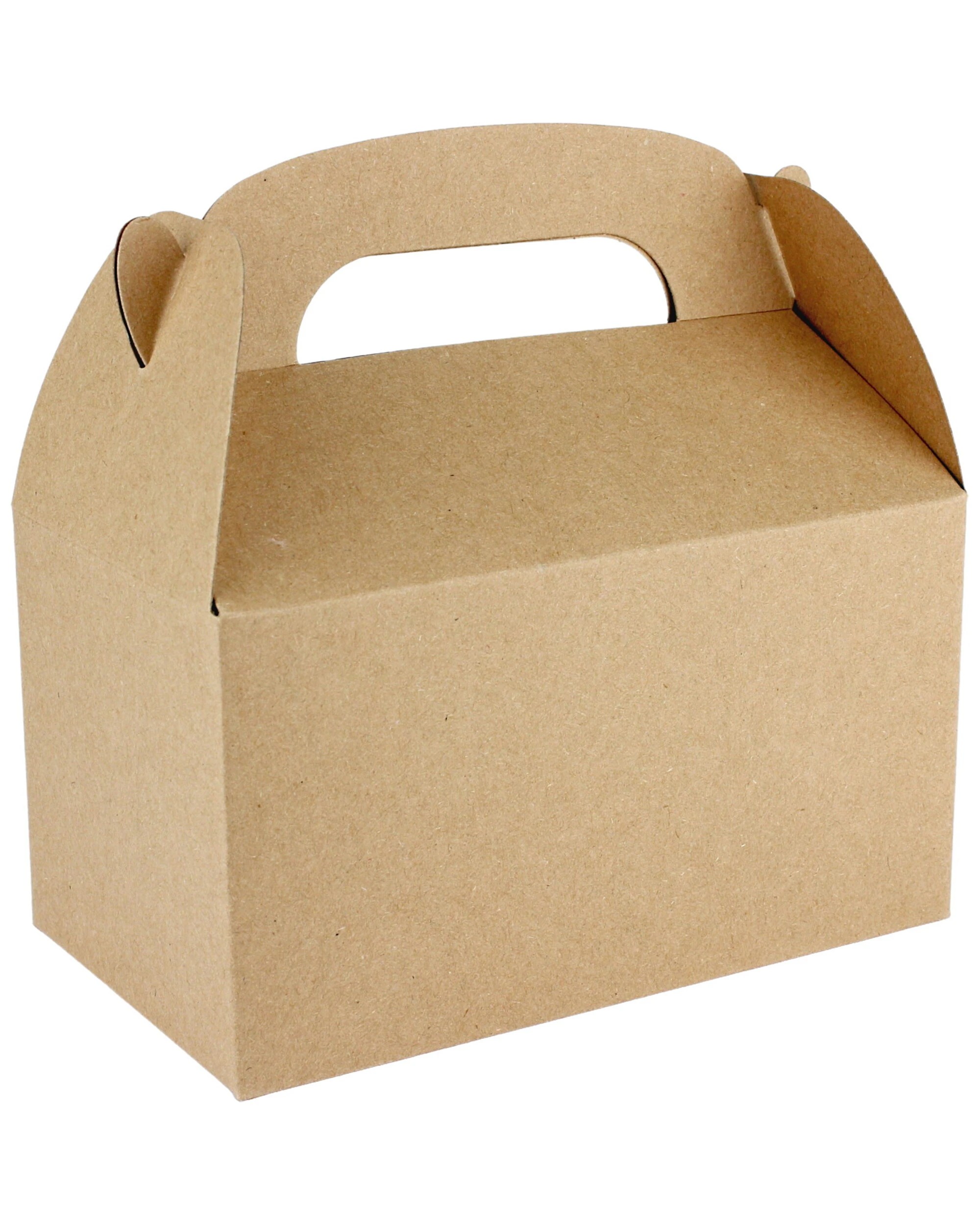 1 Partyrama Brown Kraft Lolly/Treat Boxes with Handle Pack of 6 - Kraft Brown, 1 of 2