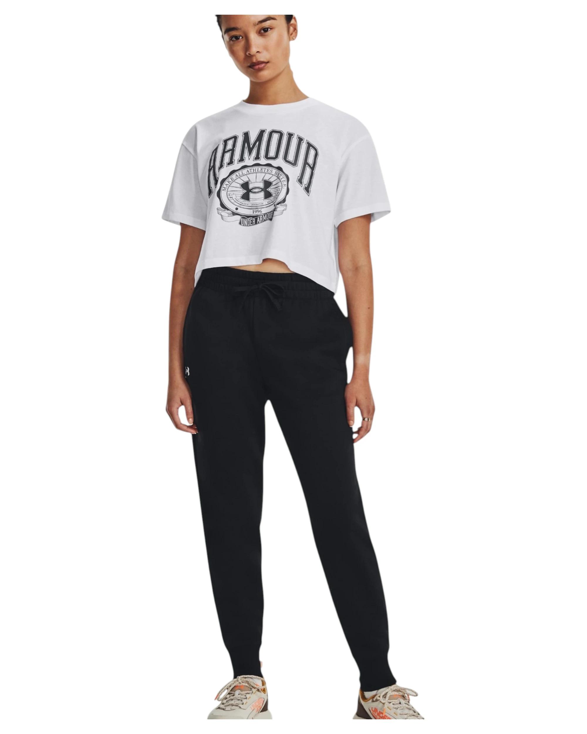 5 Under Armour Womens Rival Fleece Joggers Black Trackies BLACK, 5 of 6