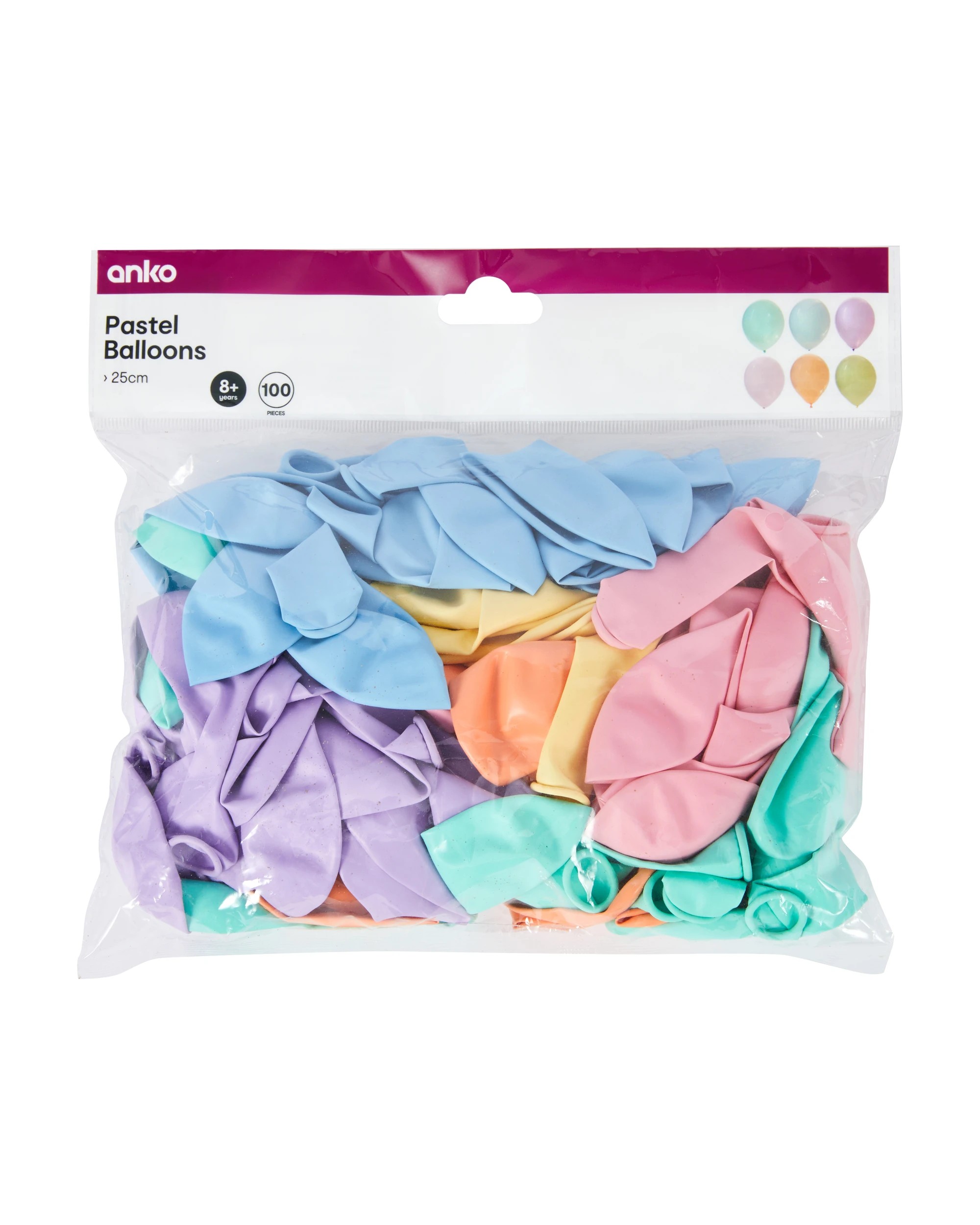 3 100 Piece Pastel Balloons, 3 of 3