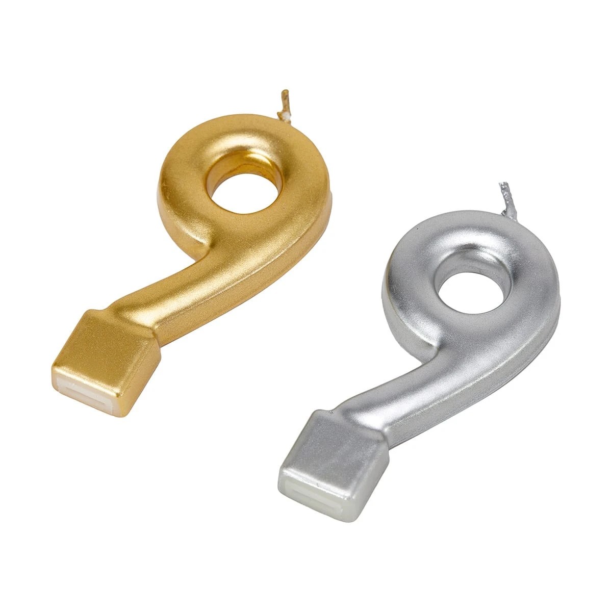 4 Metallic Candle Number 9 - Assorted, 4 of 6