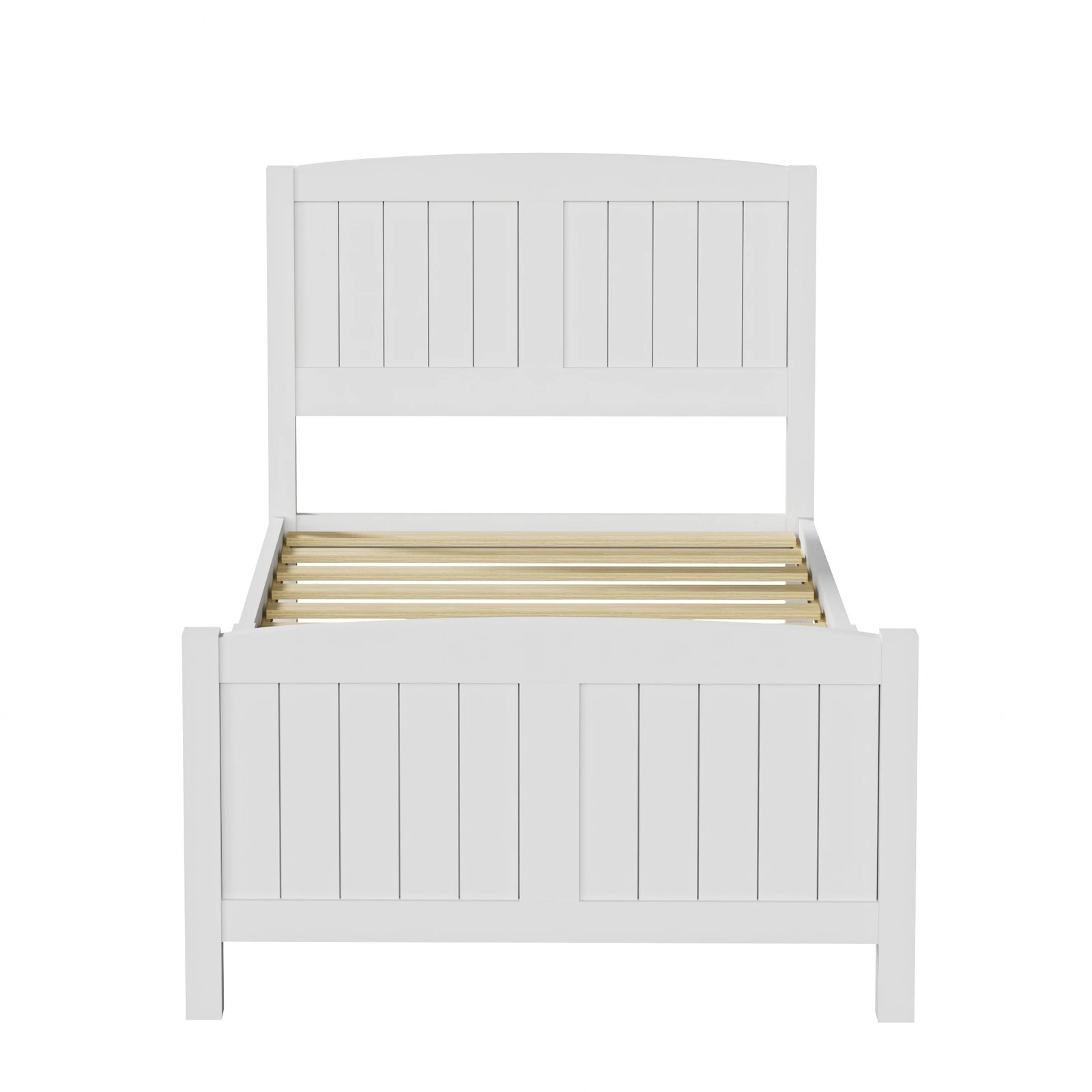 6 Oikiture Bed Frame Singe Size Wooden Base Timber Platform
 - White, 6 of 10