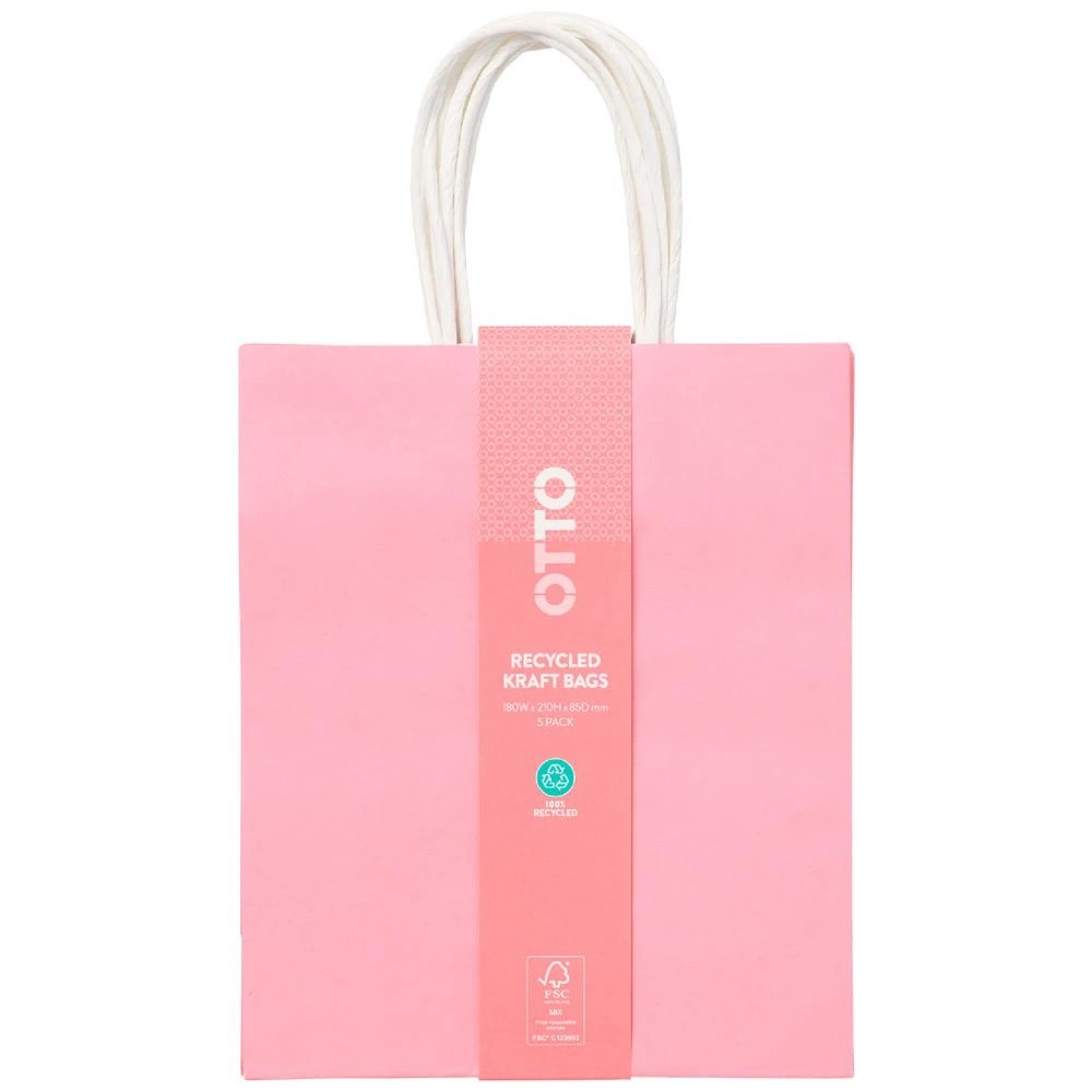 2 Otto Kraft Bag Small Pink 5 Pack, 2 of 2
