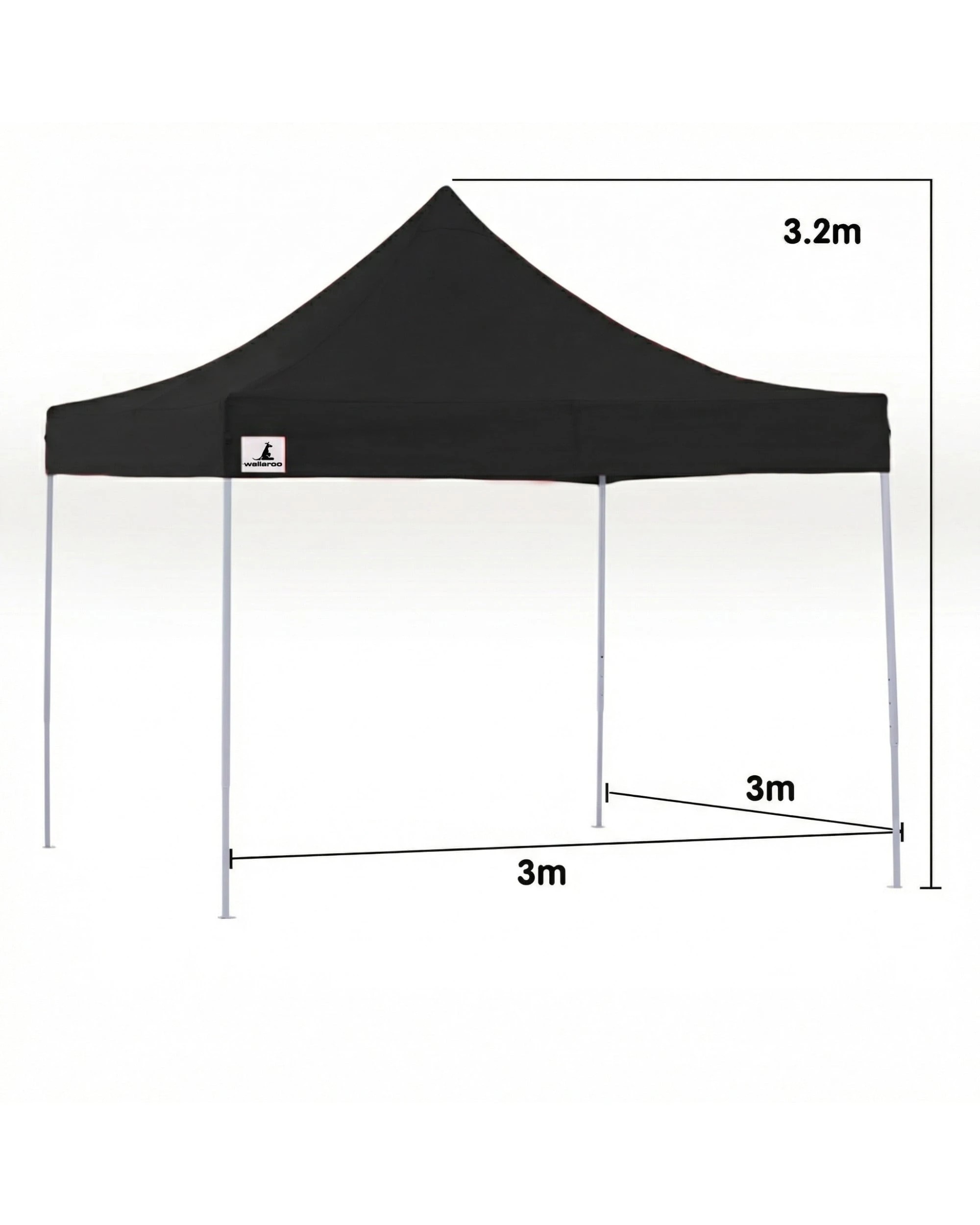 3 Wallaroo 3m x 3m Outdoor Gazebo Folding Party Tent Marquee Canopy Camping Beach - White, 3 of 9