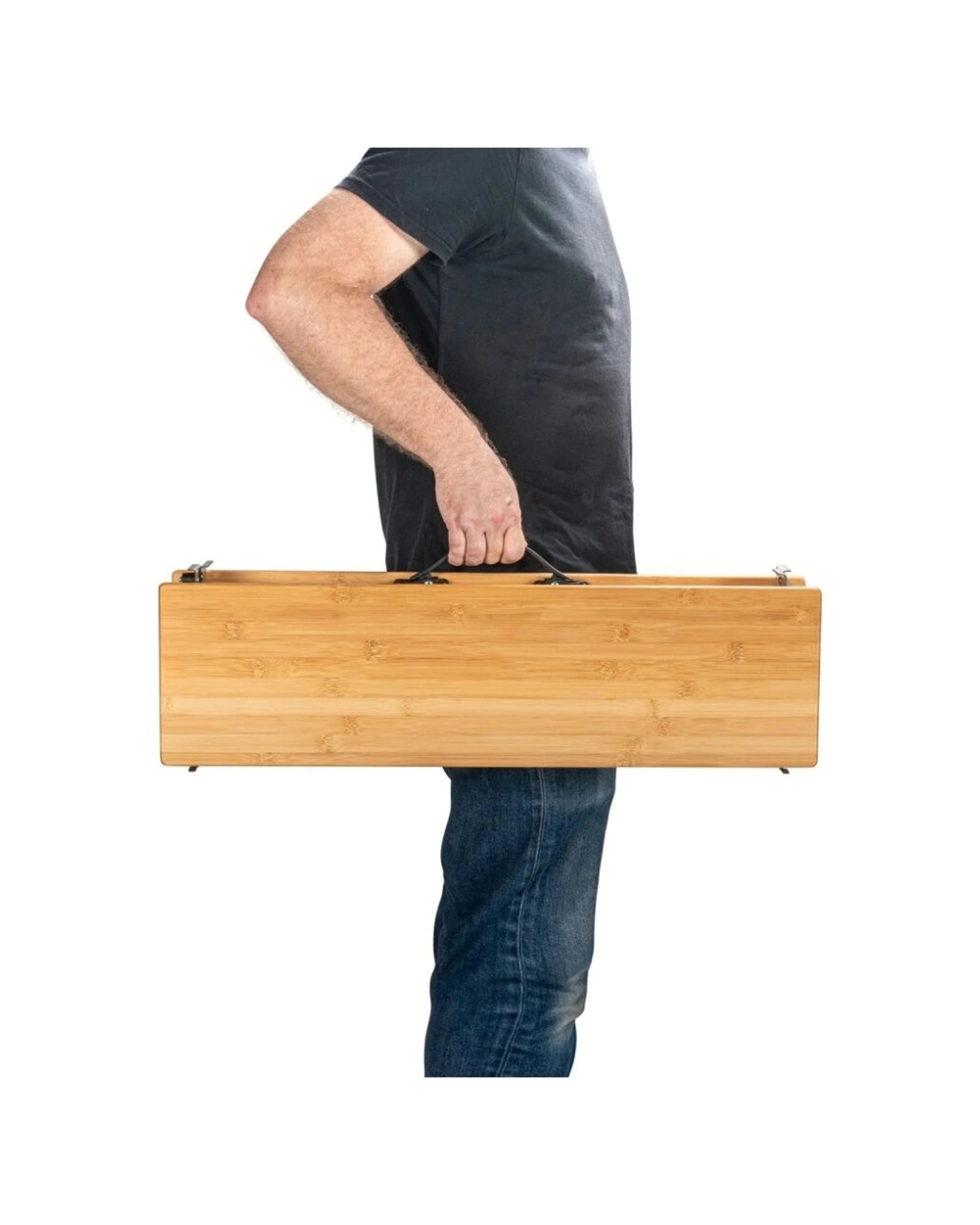 9 Quest Outdoors Folding Camping Table Bamboo Adjustable Bottle Opener - Brown, 9 of 9