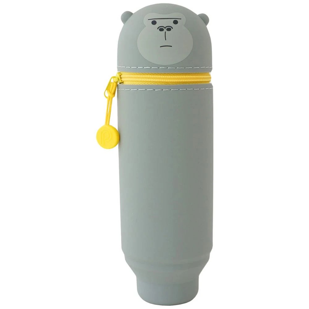 1 PuniLabo Cute Animal Pencil Case with Stand Grey Gorilla, 1 of 1