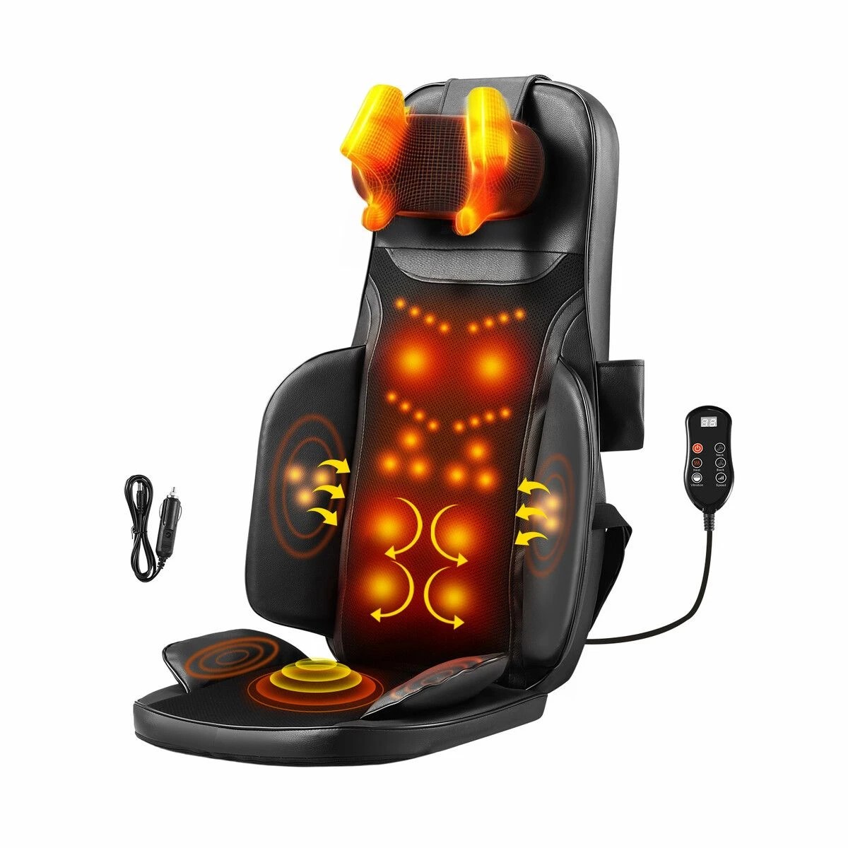 2 HOMASA Full Body Massage Cushion Shiatsu Back Neck Massager Chair Pad Massaging Seat Kneading Rolling Heat Vibration, 2 of 3