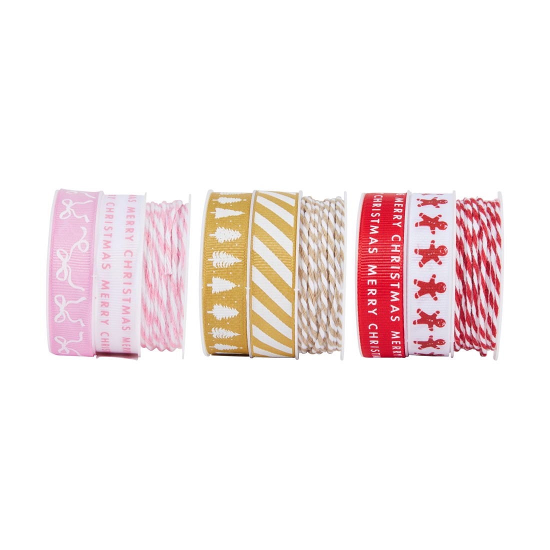 2 3 Pack Christmas Gift Ribbons - Assorted, 2 of 3