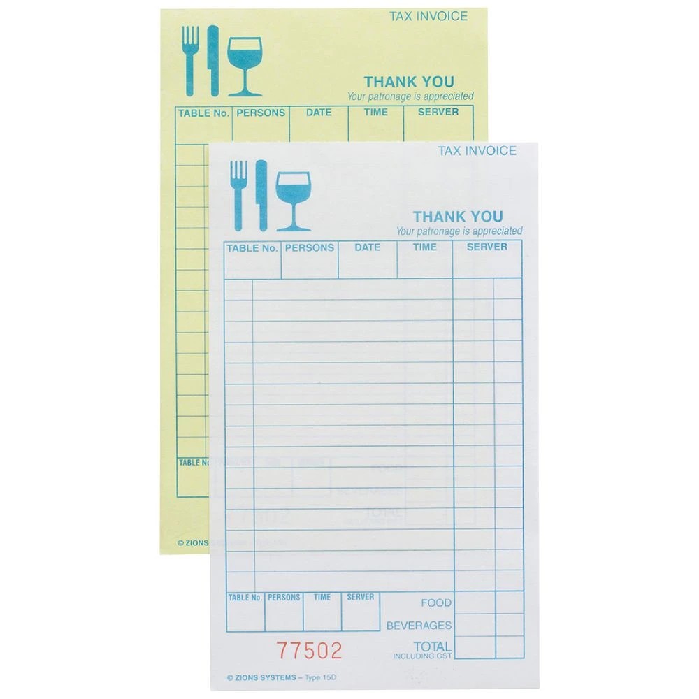 1 Zions Carbonless Duplicate Restaurant Docket Book, 1 of 1