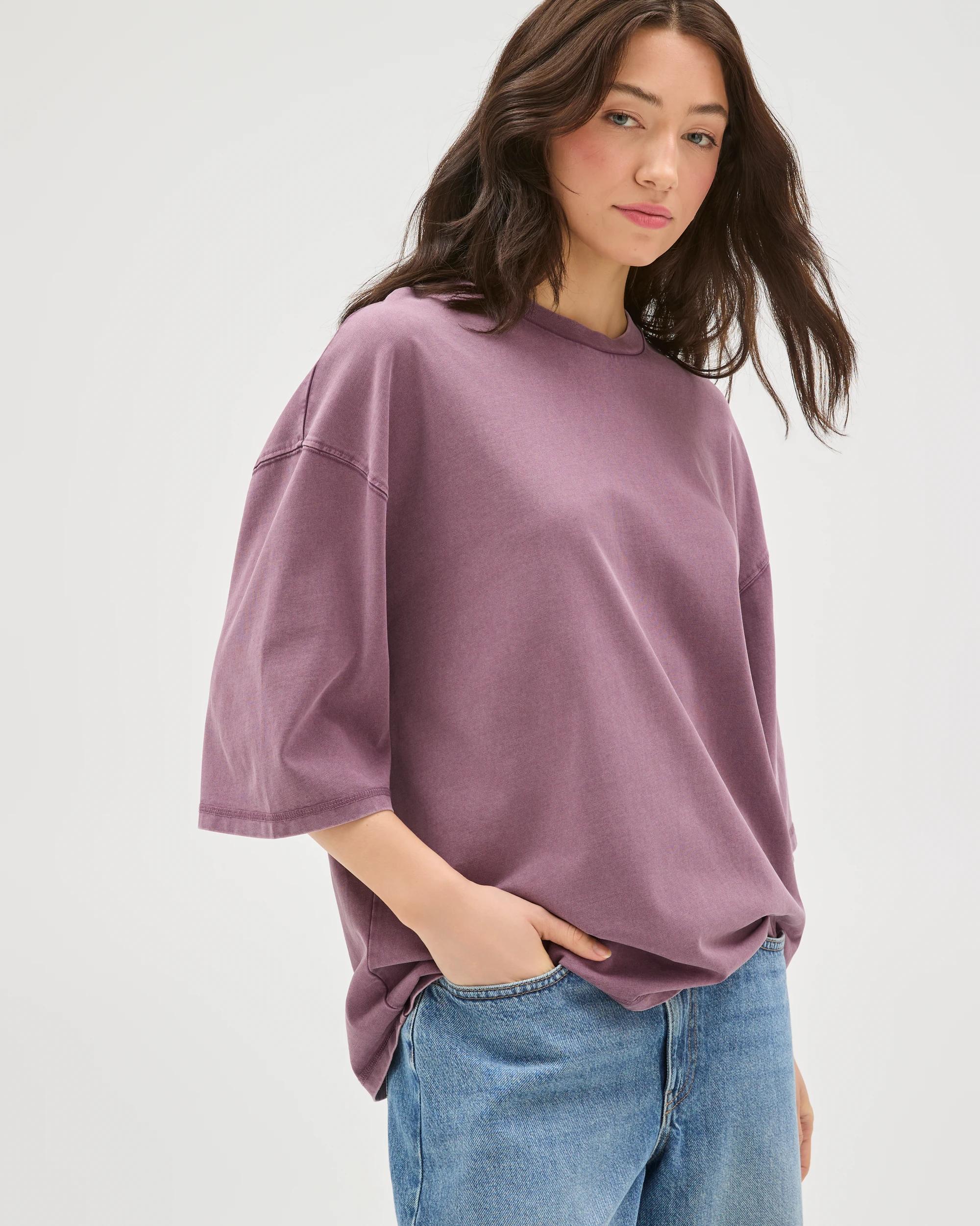 4 Lily Loves Australian Cotton Oversized T-Shirt LILAC ASH, 4 of 7