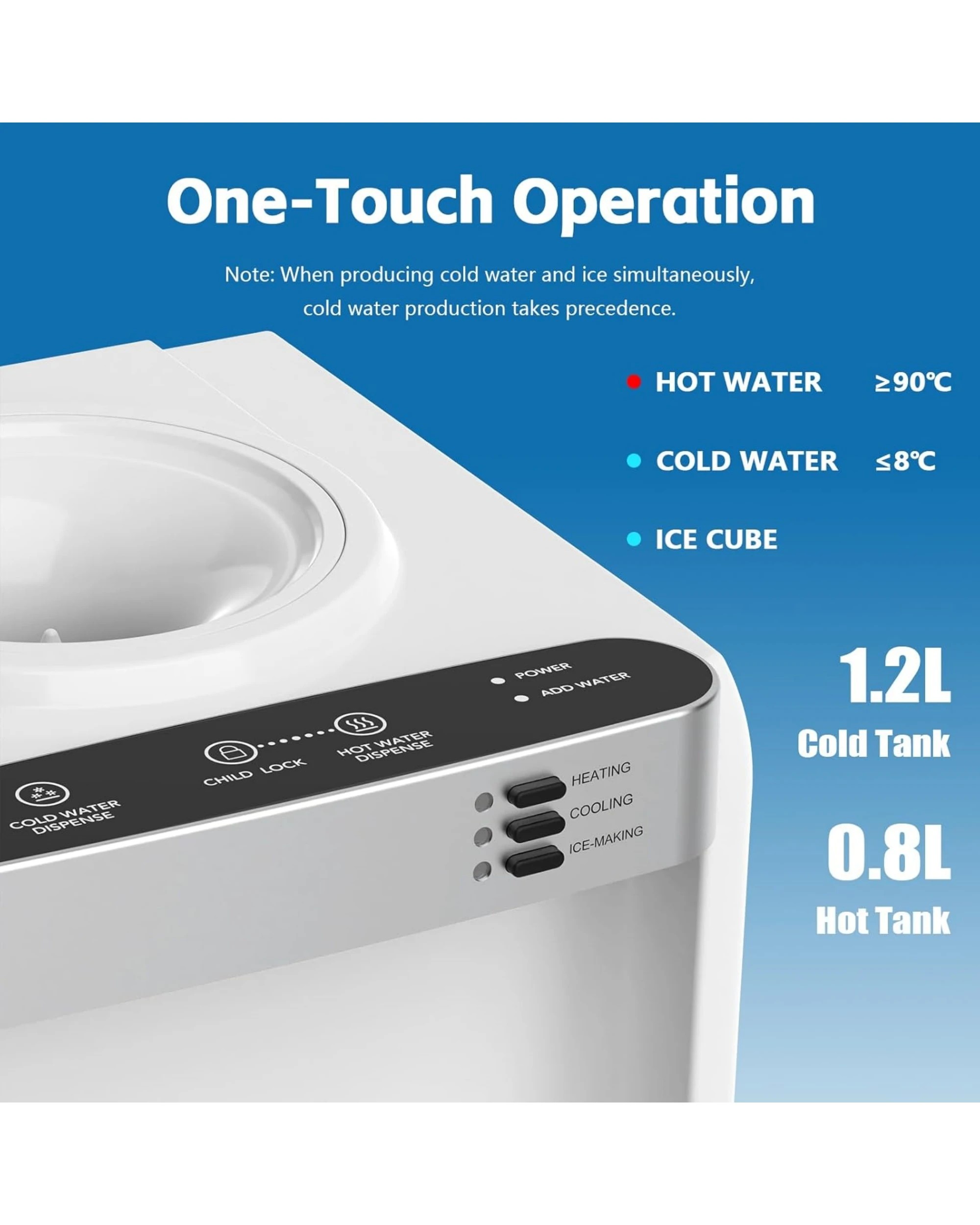 9 Advwin 3-in-1 Cold/hot Water Dispenser With Built-in Ice Maker 15kg, 9 of 9