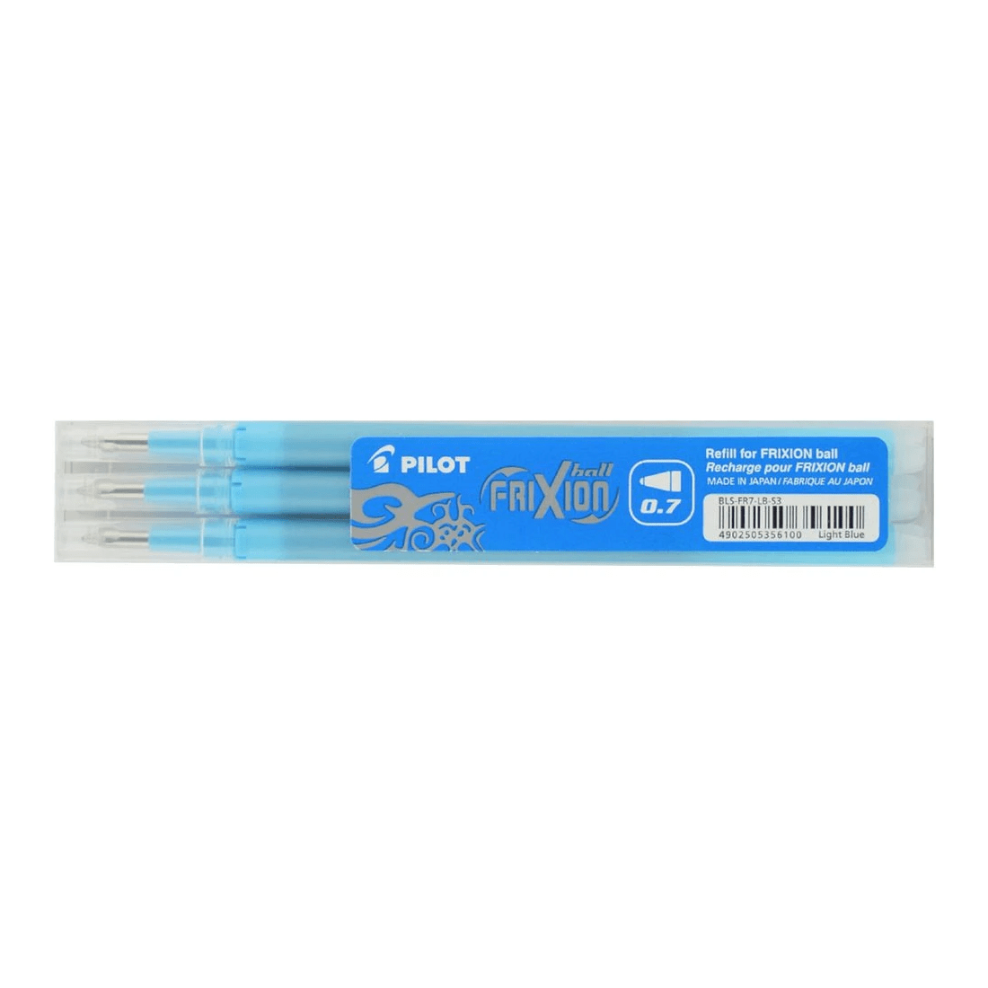 1 PILOT Frixion Erasable Gel Ink Refill 0.7mm Light Blue 3 Pack, 1 of 3