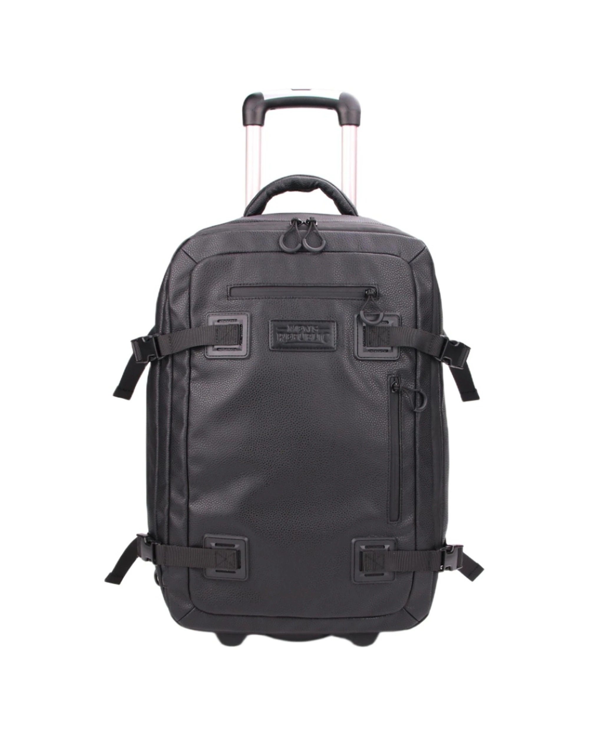 1 Men's Republic Carryon Travel Bag Soft Pebble Cow Hide Faux Leather 55cm - Grey, 1 of 7