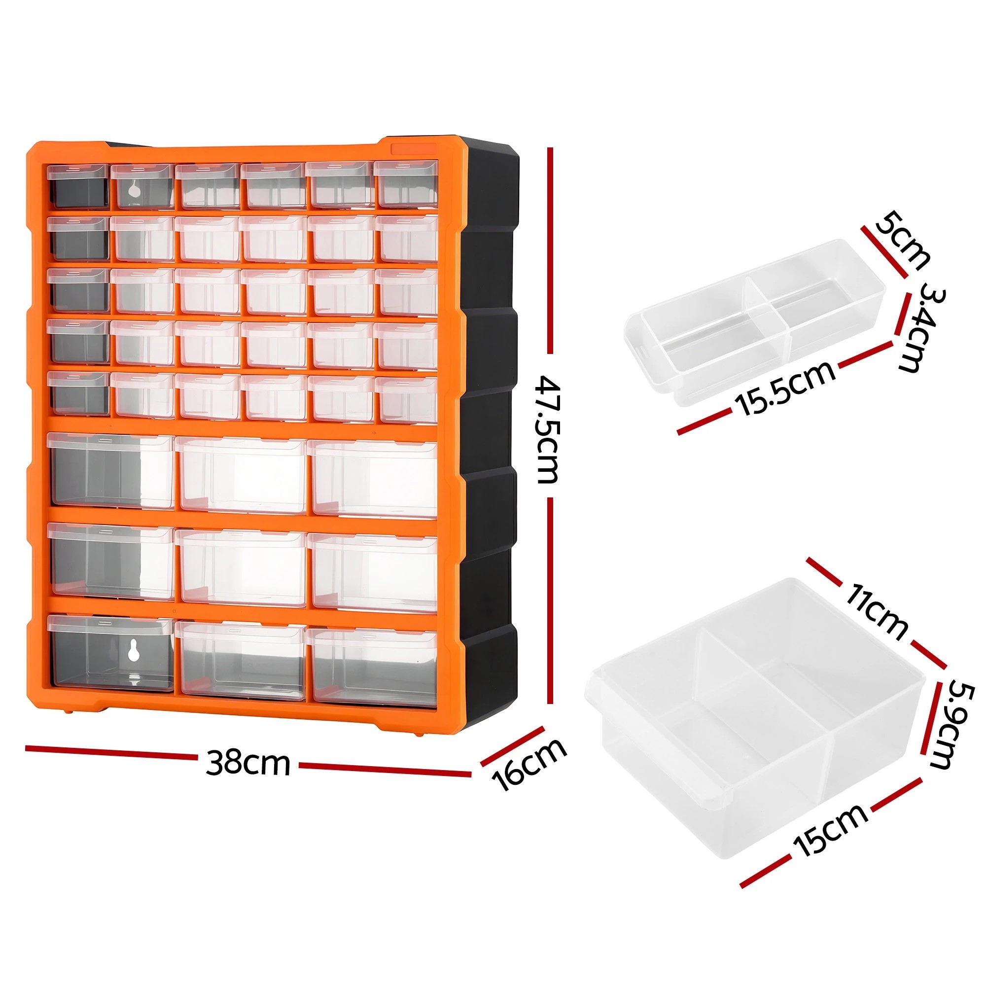 2 Giantz 39-Drawer Tool Storage Cabinet Anti-Drop Hardware Organizer - Multi, 2 of 9