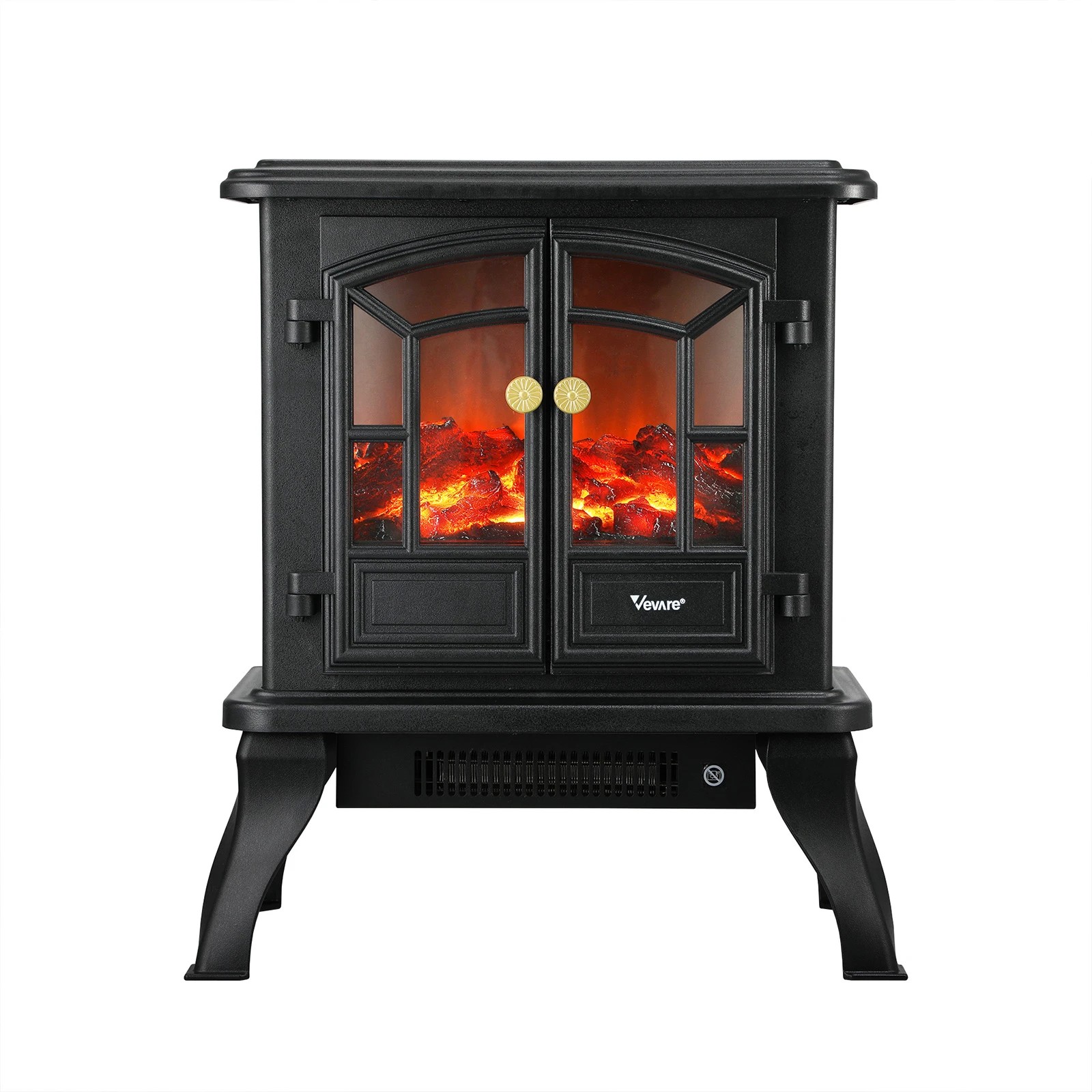 6 Vevare Electric Fireplace Heater Freestanding 3D Flame Effect Indoor 2000W - Black, 6 of 9