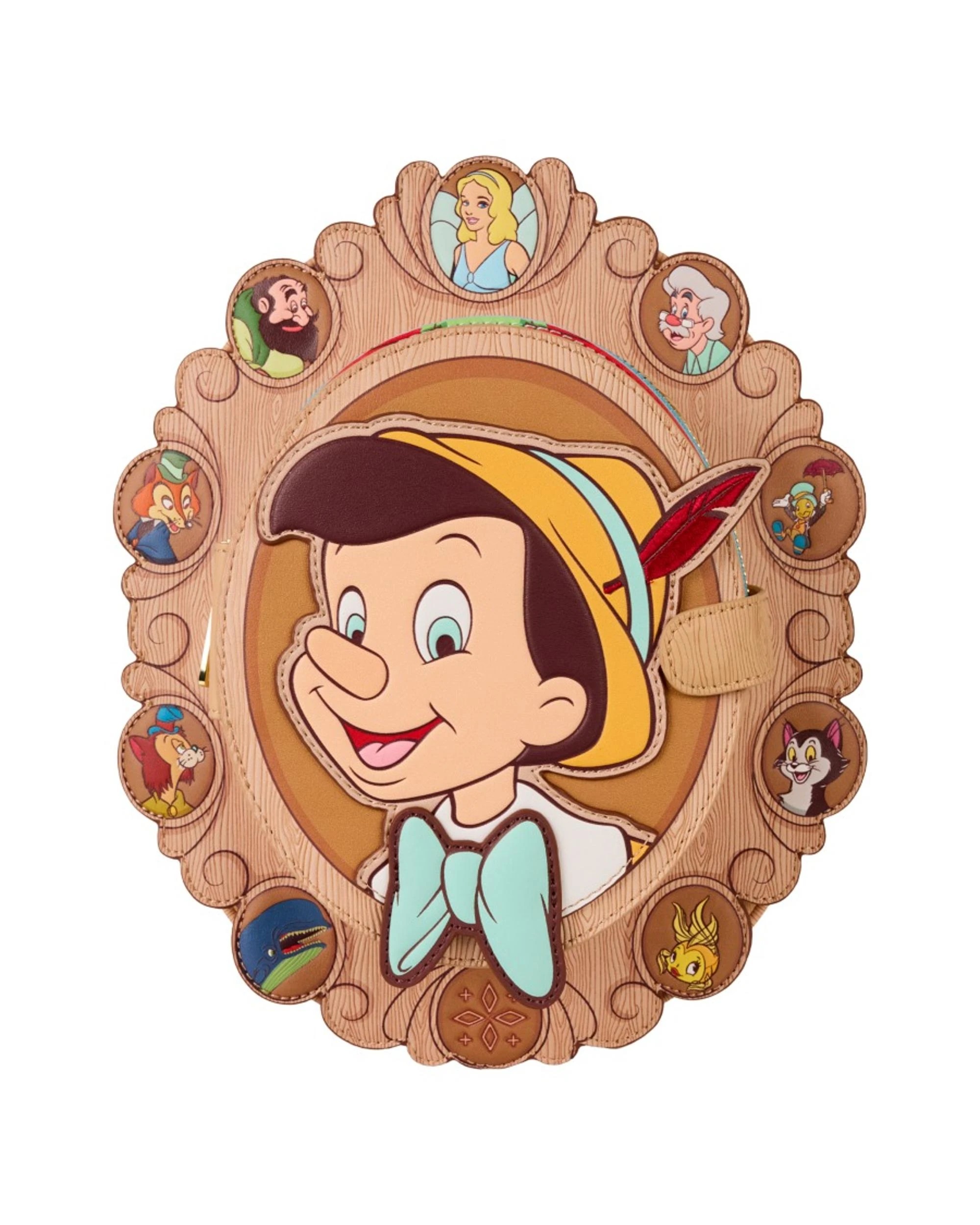1 Loungefly Disney Pinocchio Cameo 10 inch Faux Leather Mini Backpack - Multi, 1 of 5