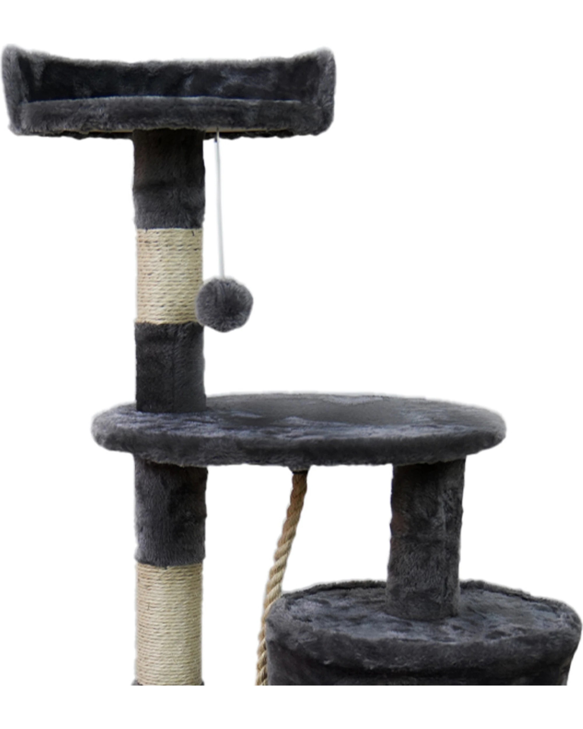 3 Furtastic 110cm Cat Tree Scratching Post - Dark Grey, 3 of 6