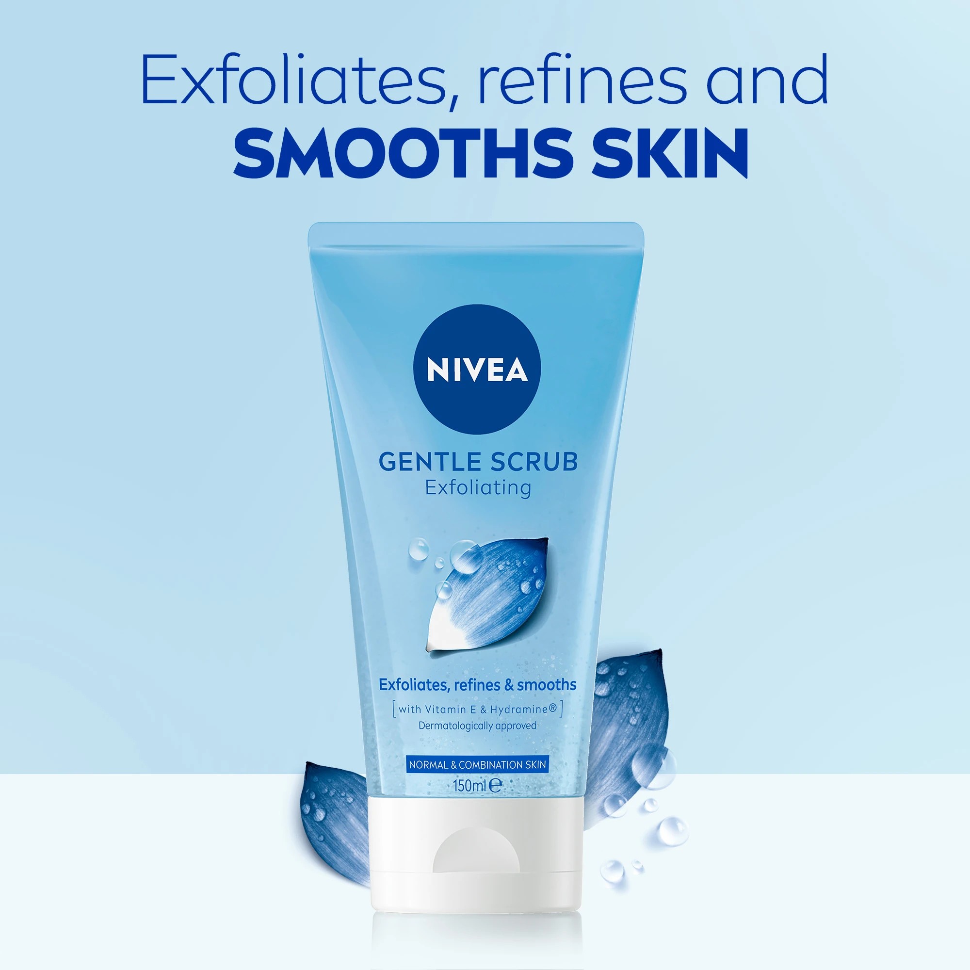 6 Nivea Gentle Exfoliating Scrub 150ml - Lotus Flower, Vitamin E and Hydramine, 6 of 7