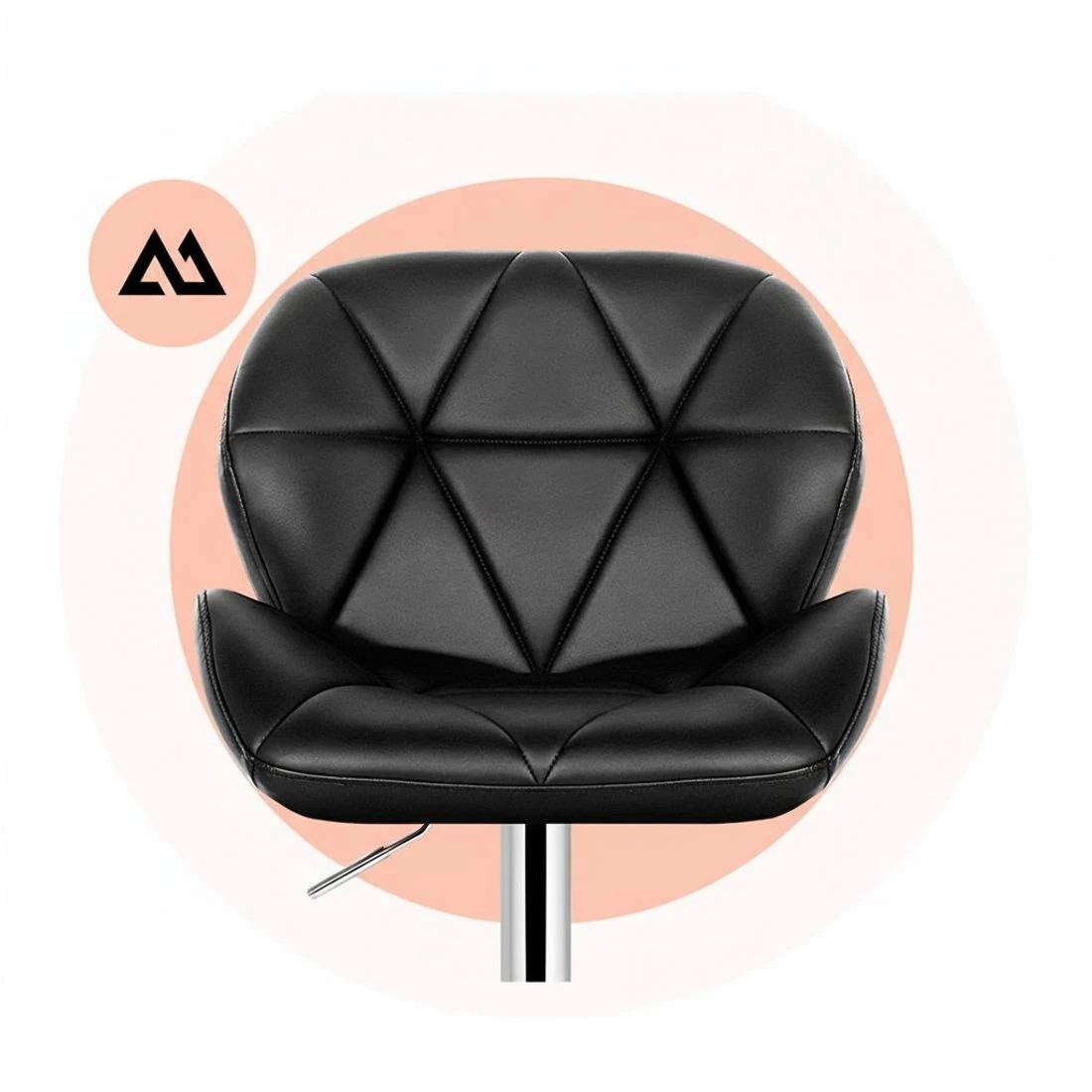 5 Artiss 2x Bar Stools Gas Lift Padded Leather - Black, 5 of 5