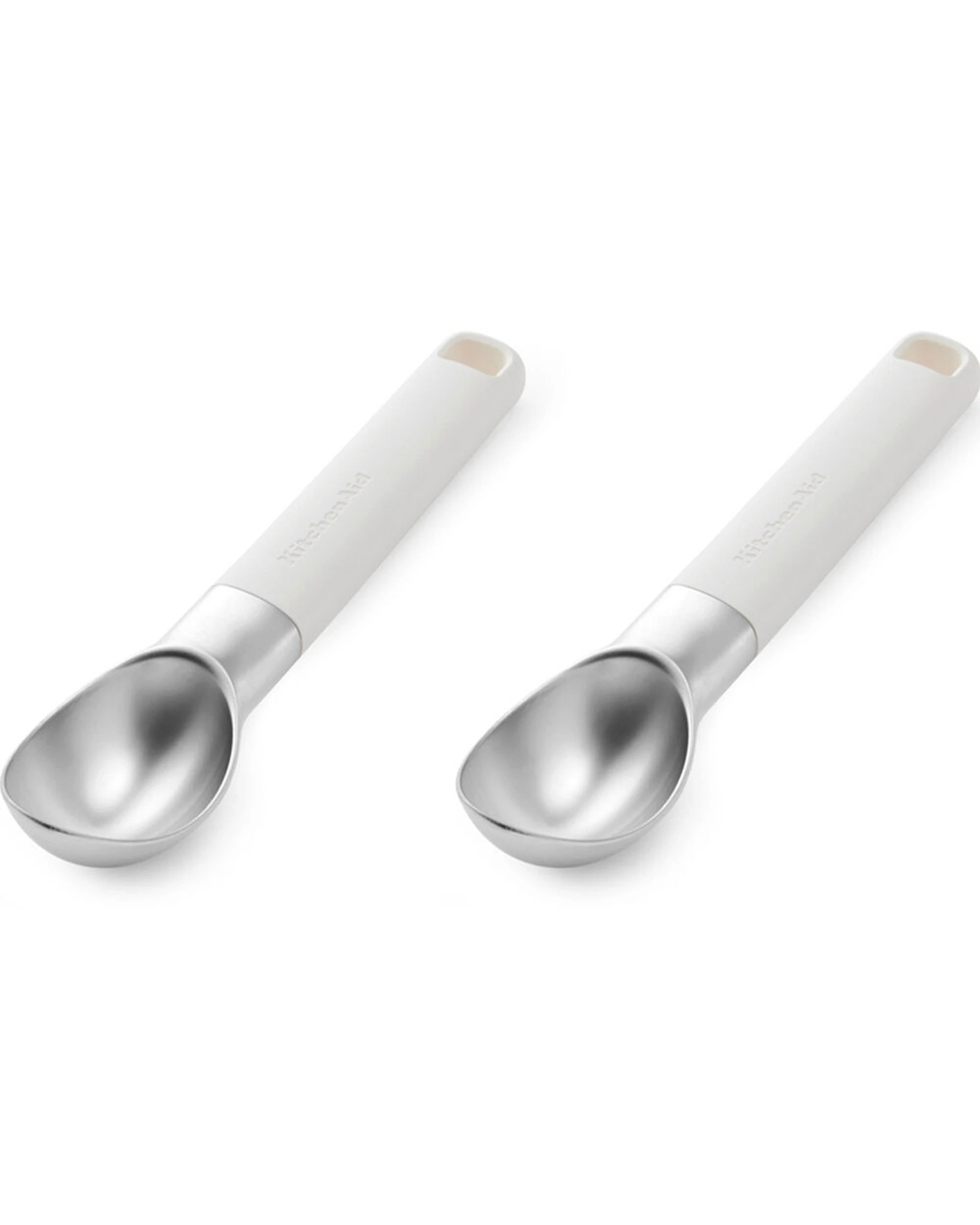 1 KitchenAid 2PK Classic Metal Ice Scooper Ergonomic Handle Dishwasher Safe Kitchen Utensil - White, 1 of 6