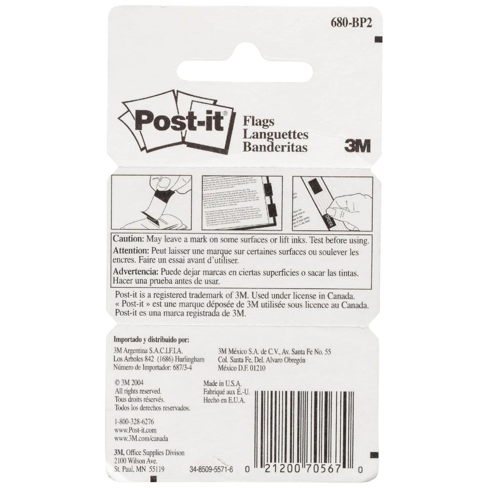 2 Post-it Flags 25x43mm Bright Pink 2 Pack, 2 of 3