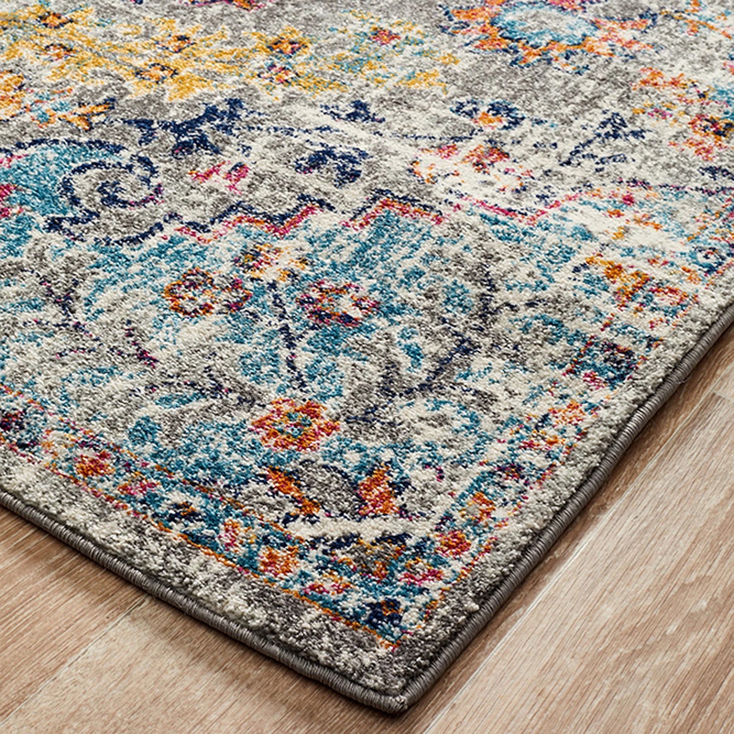 1 Common Ground Rugs Gallery 863 400x80cm - Large Runner Power Loomed Pet Friendly Rug - Grey, 1 of 7