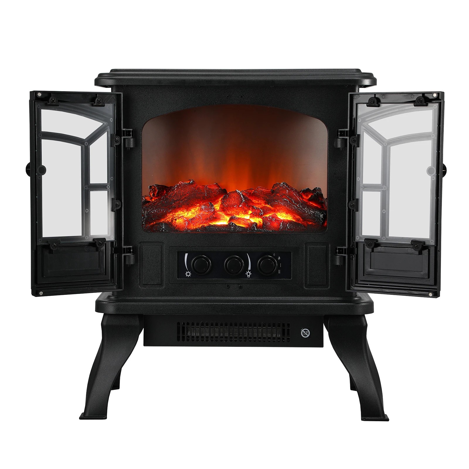 7 Vevare Electric Fireplace Heater Freestanding 3D Flame Effect Indoor 2000W - Black, 7 of 9