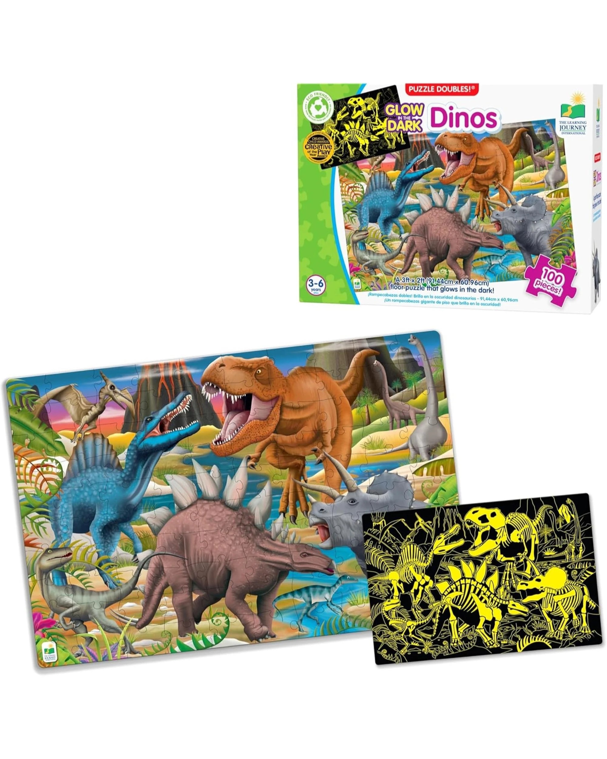 1 The Learning Journey Puzzle Doubles Glow in the Dark Dinos, 1 of 6