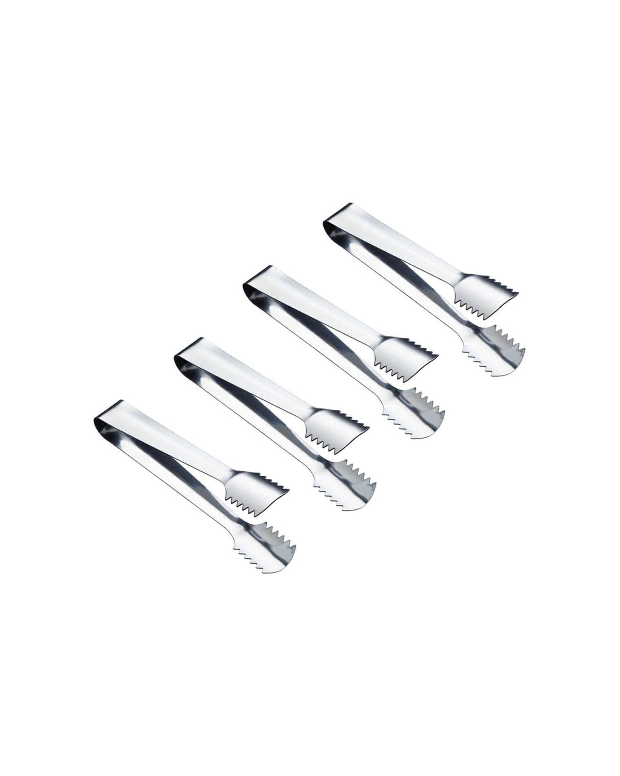1 BarCraft 4PK Ice Serving Tongs Stainless Steel 16cm Kitchen Utensils - Silver, 1 of 7