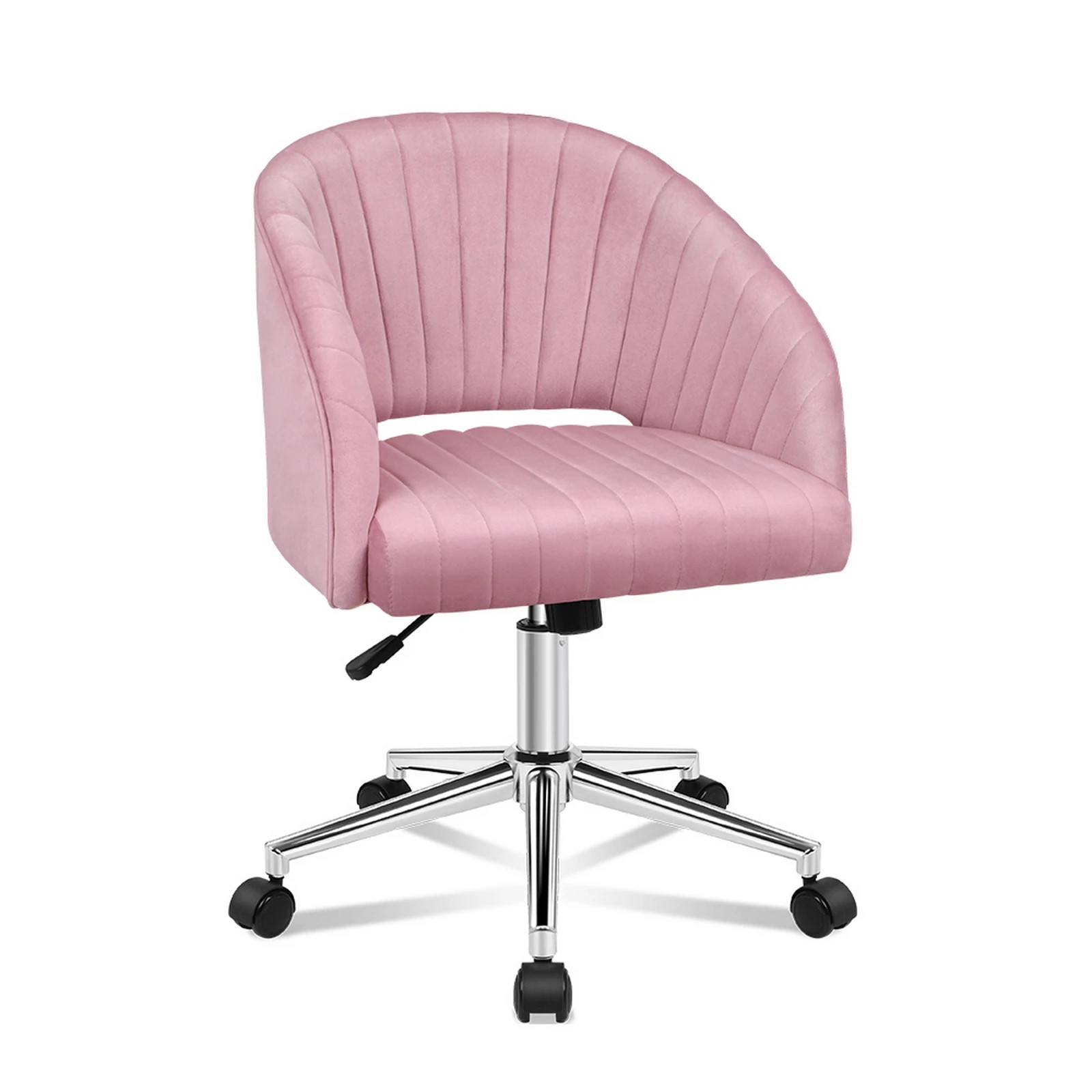 1 Alfordson Velvet Office Chair Swivel Armchair Computer Seat Adult Kids - Pink, 1 of 9