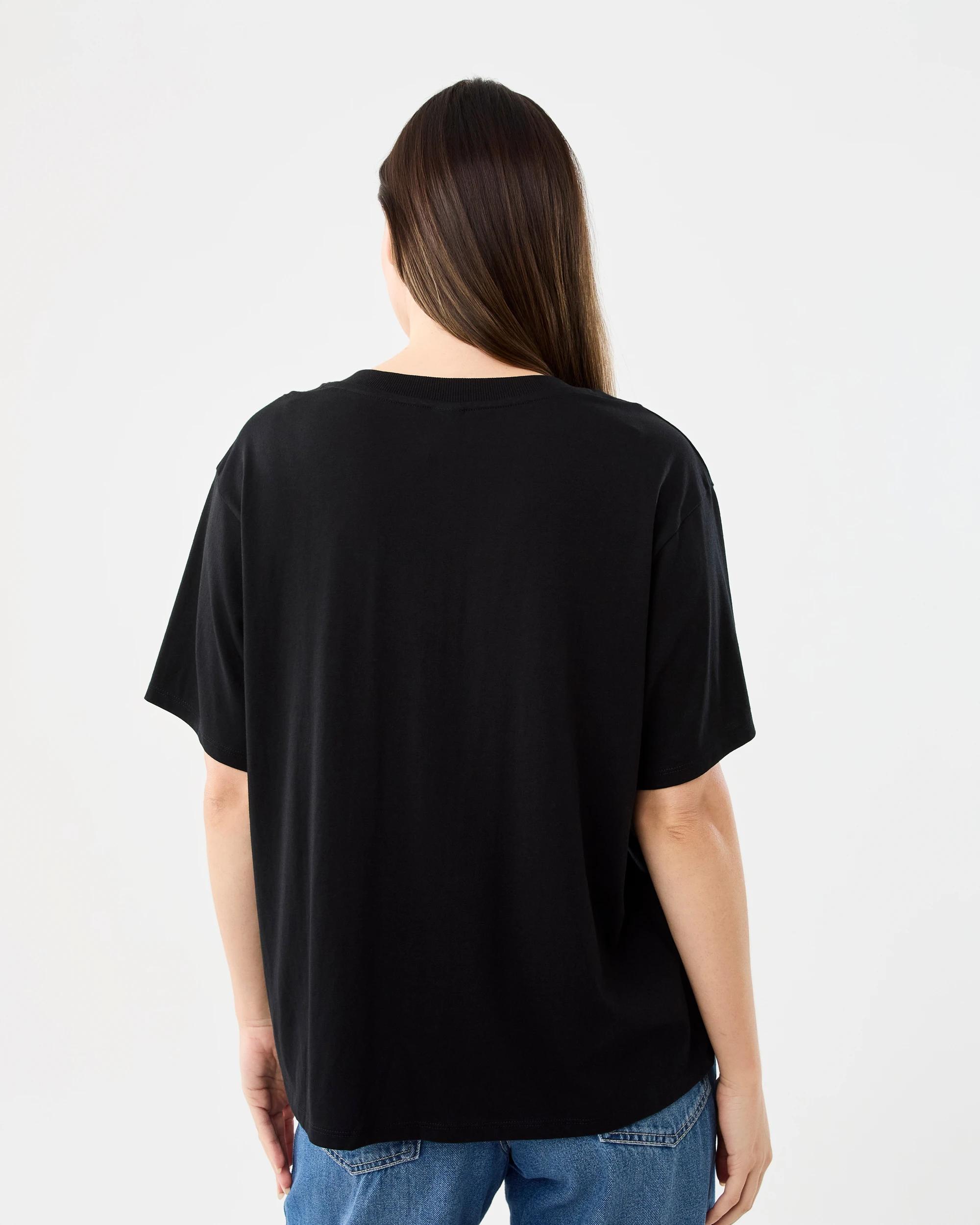 3 Short Sleeve Cotton Modal V-Neck T-shirt Black, 3 of 5