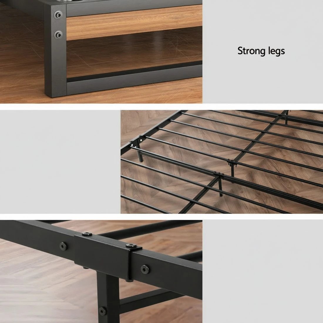 7 Artiss  Metal Bed Frame Single Size Beds Platform with Mattress - Multi, 7 of 7