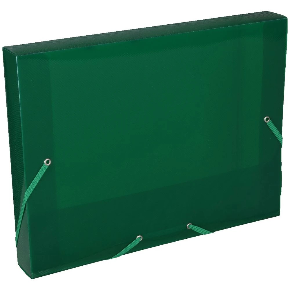 2 J.Burrows A4 Document Box Elastic Closure Green, 2 of 3