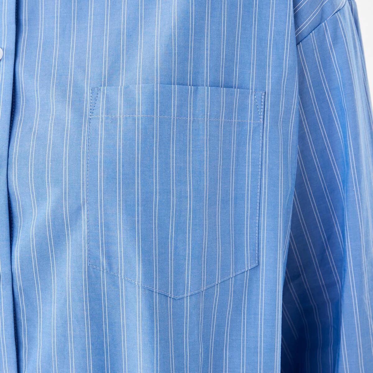 6 Long Sleeve Contrast Cuff Shirt Blu Str, 6 of 7