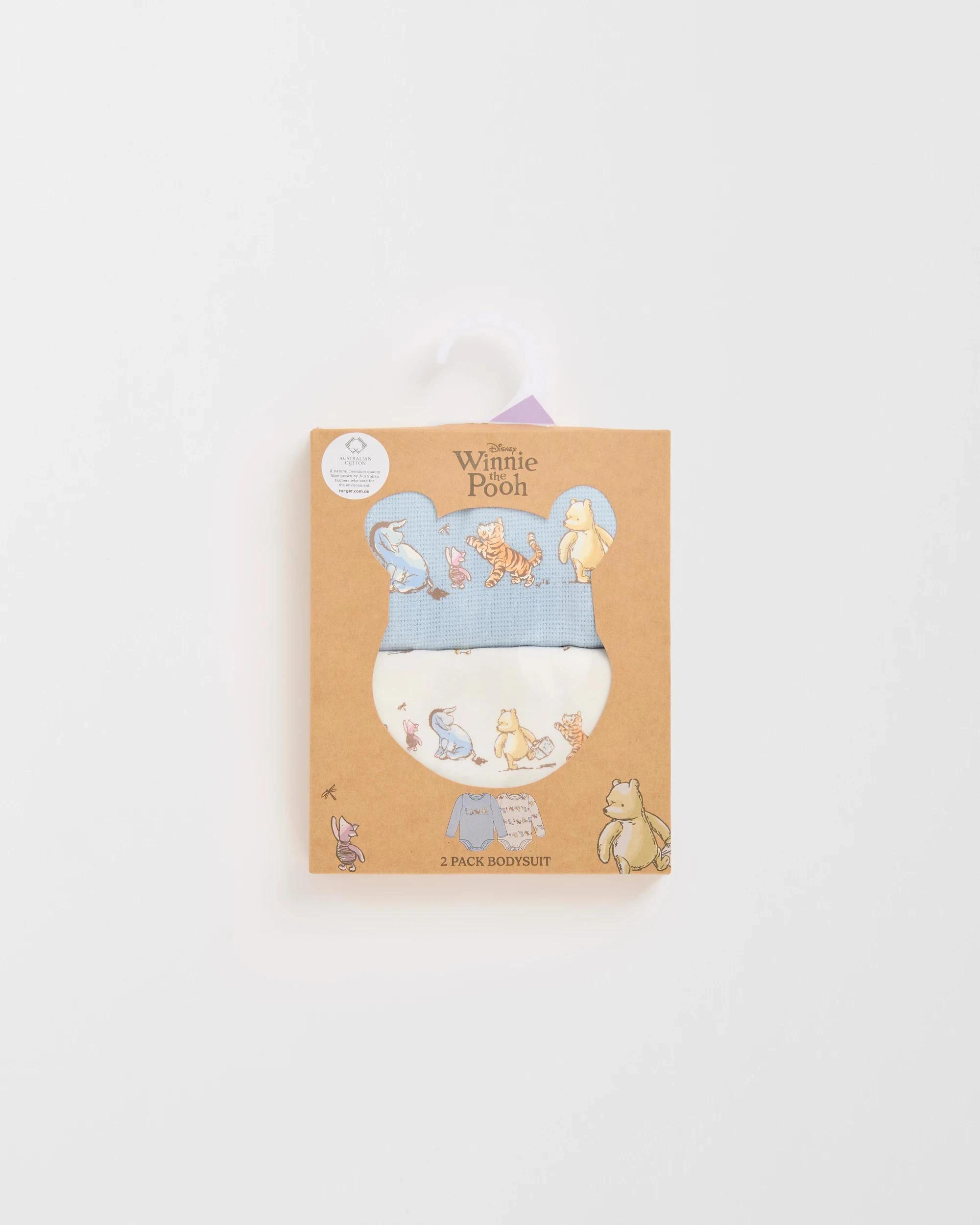 5 Disney Winnie The Pooh Australian Cotton 2 Pack Baby Bodysuits WINNIE, 5 of 5