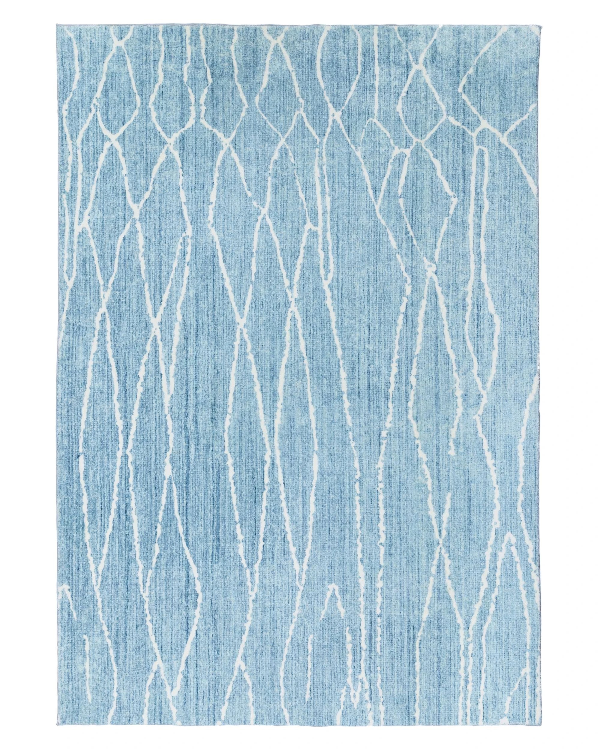 1 Loopsie Jevonn Lined Washable Rug-290cm x 200cm - Blue, 1 of 6