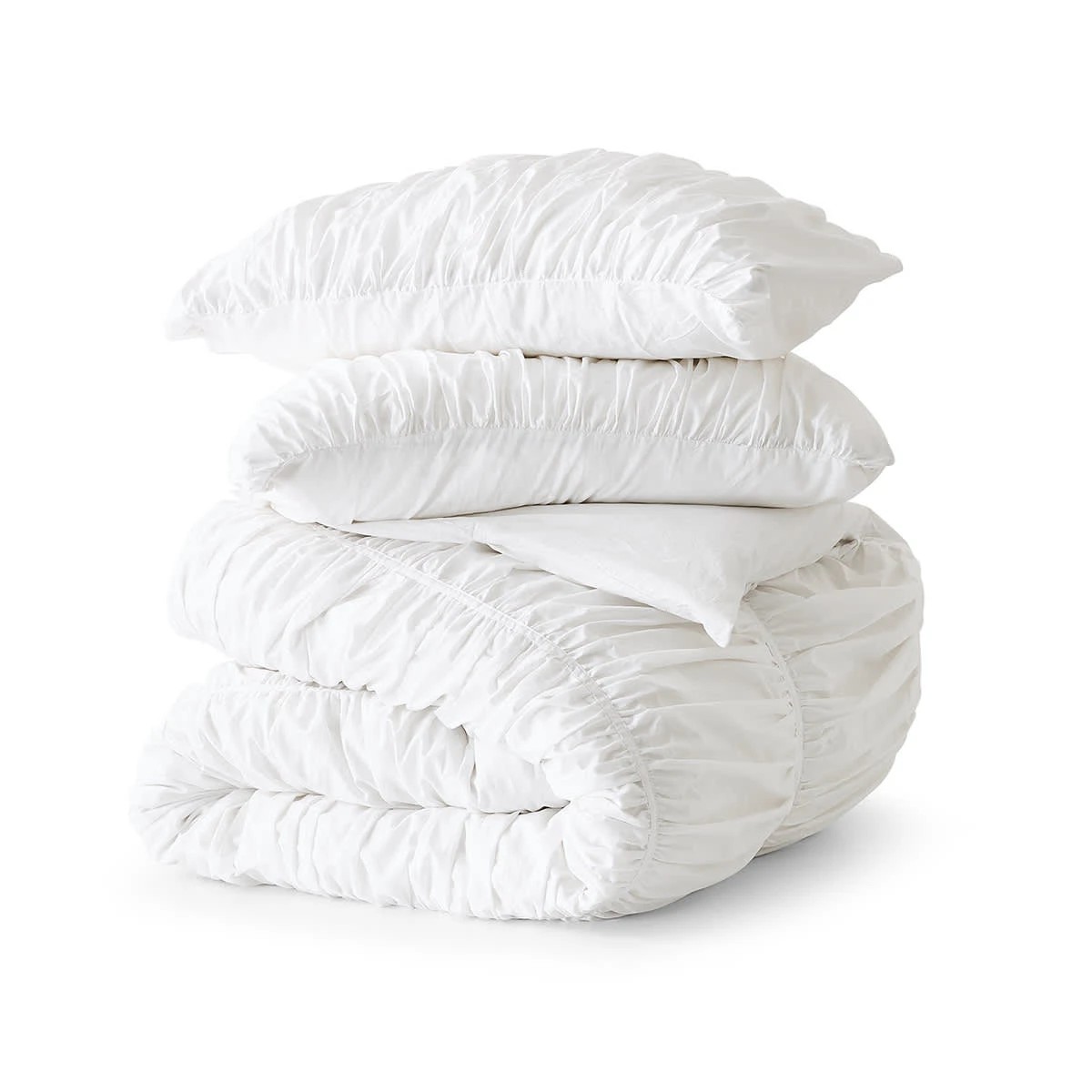 5 Arlo Cotton Quilt Cover Set - King Bed, White, 5 of 6