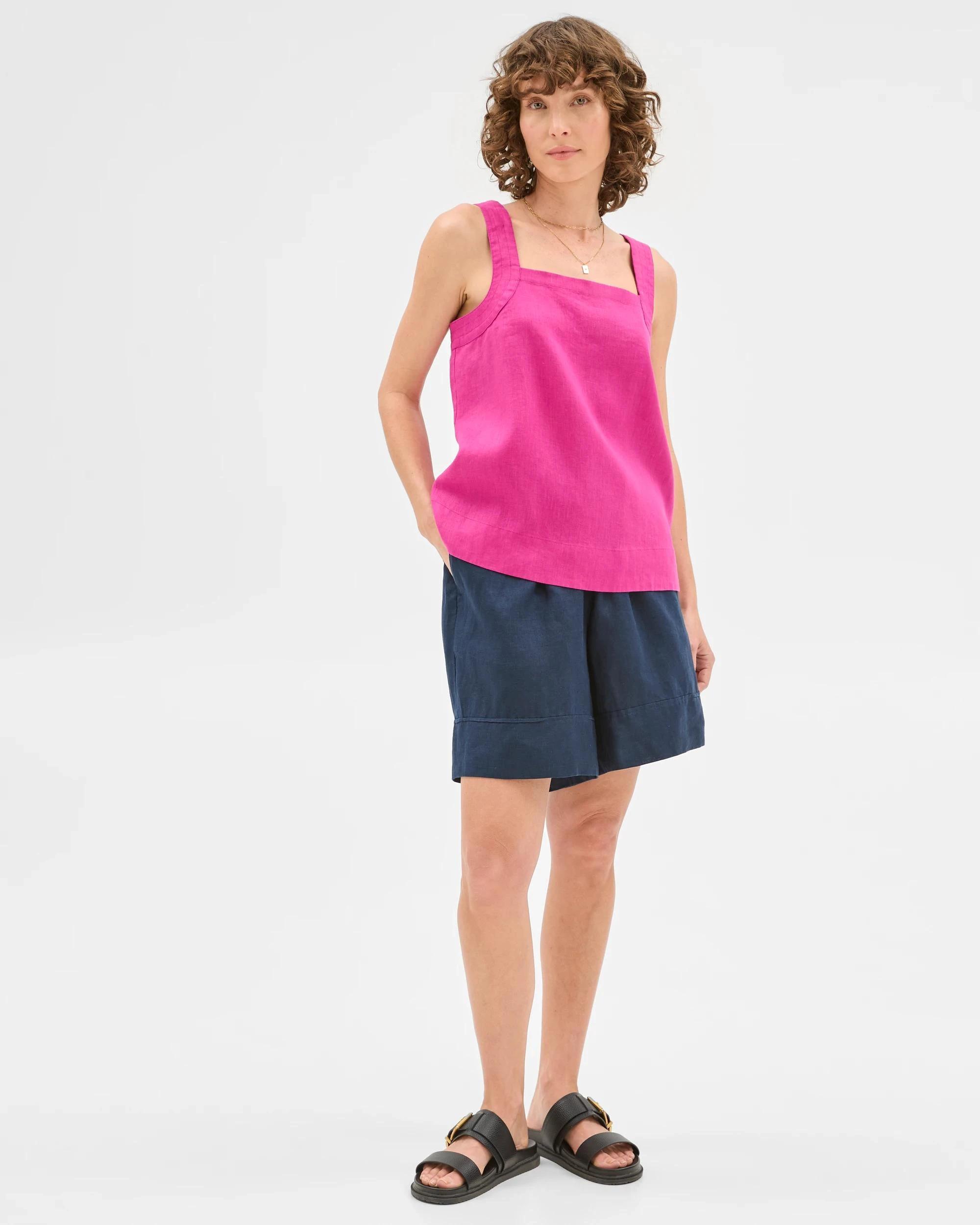2 Target European Linen Stitch Detail Cami MAGENTA, 2 of 6