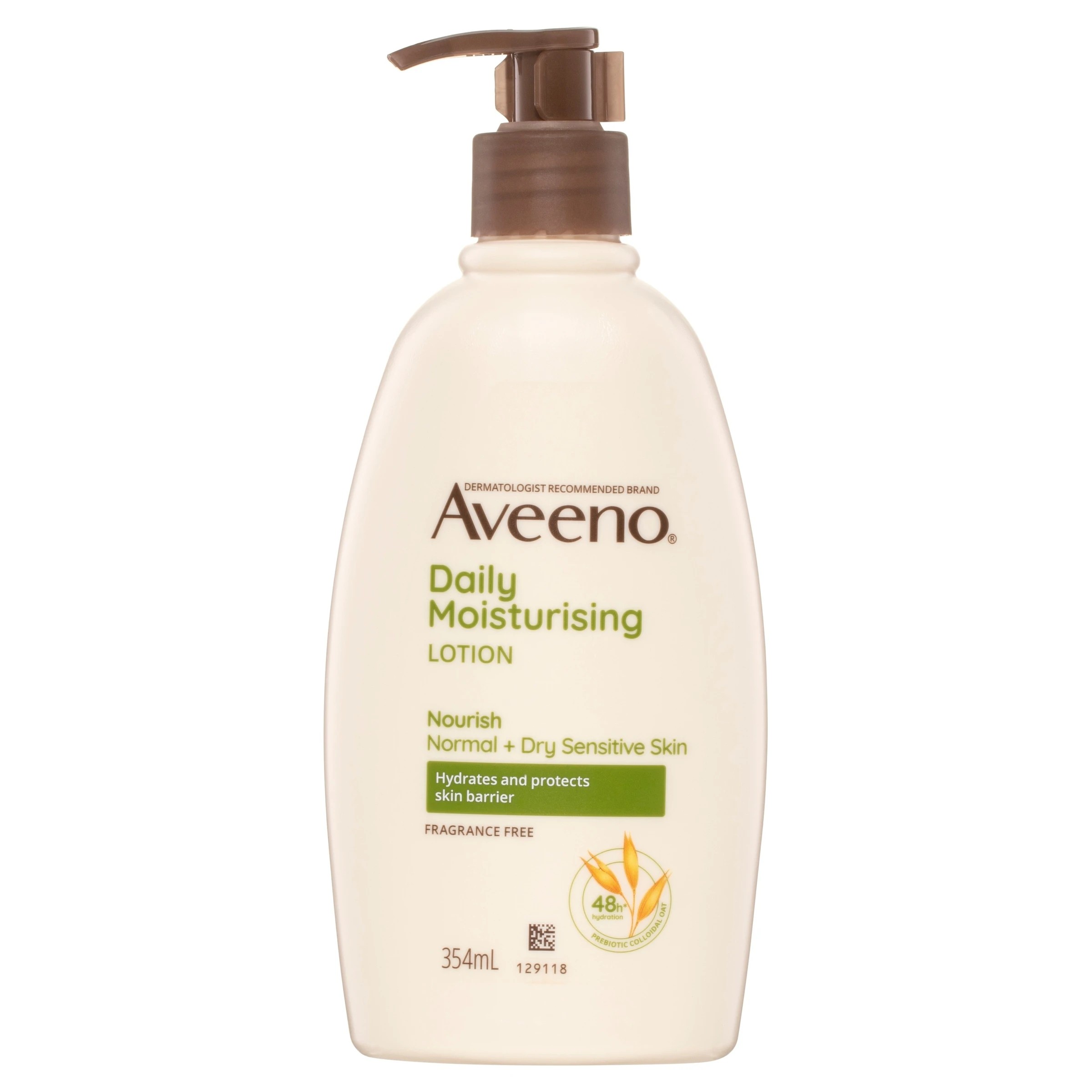 1 Aveeno Daily Moisturising Body Lotion 354ml - Prebiotic Colloidal Oatmeal, 1 of 5
