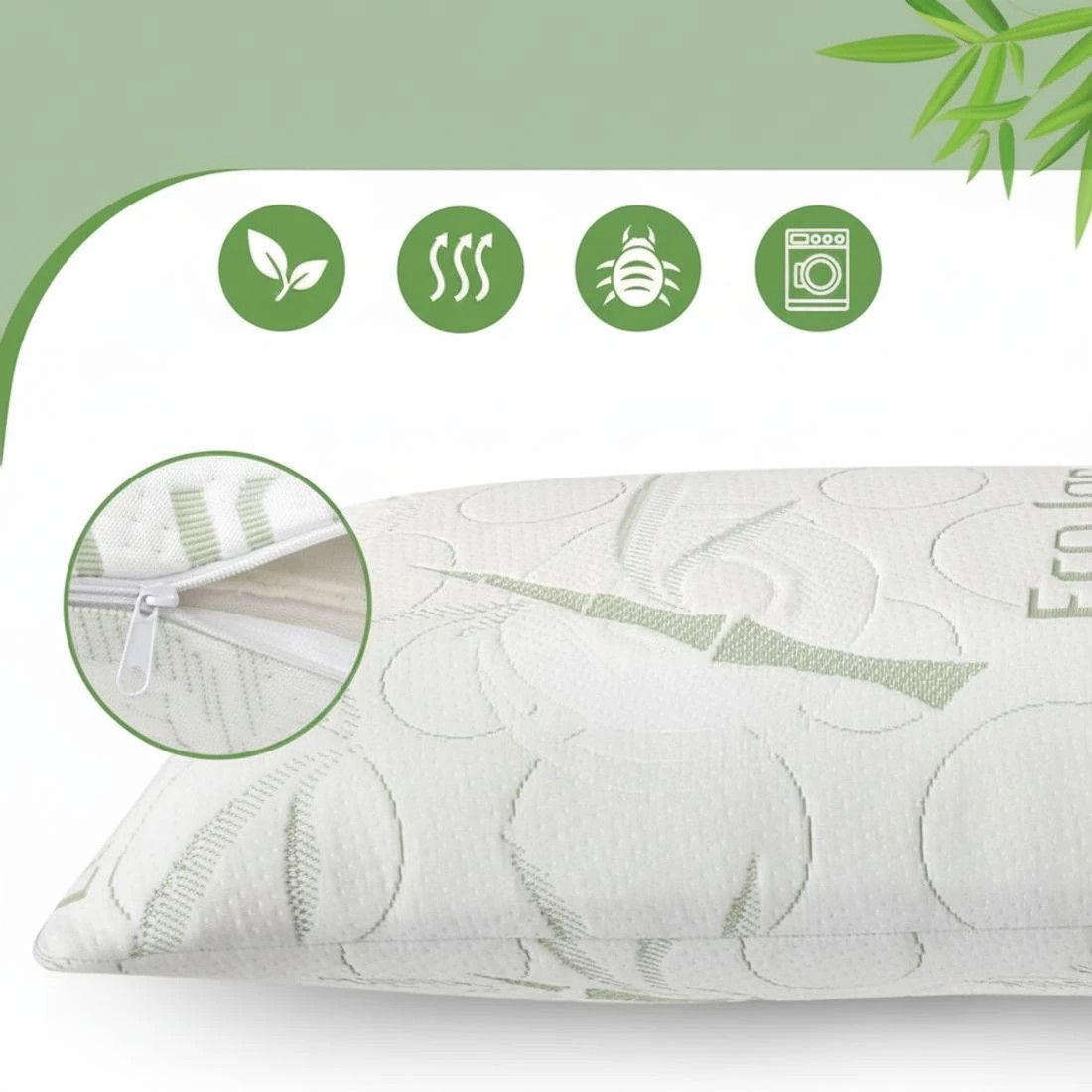5 Giselle Bedding Body Support Pillow Bamboo Cover Durable Space Saving Modern Decor Easy Assembly Sturdy - White, 5 of 10