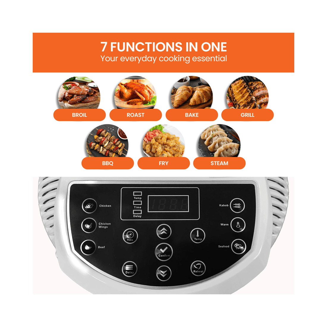 7 Pronti 17l Digital Family Turbo Convection Oven Broiler Cooker - Black, 7 of 10