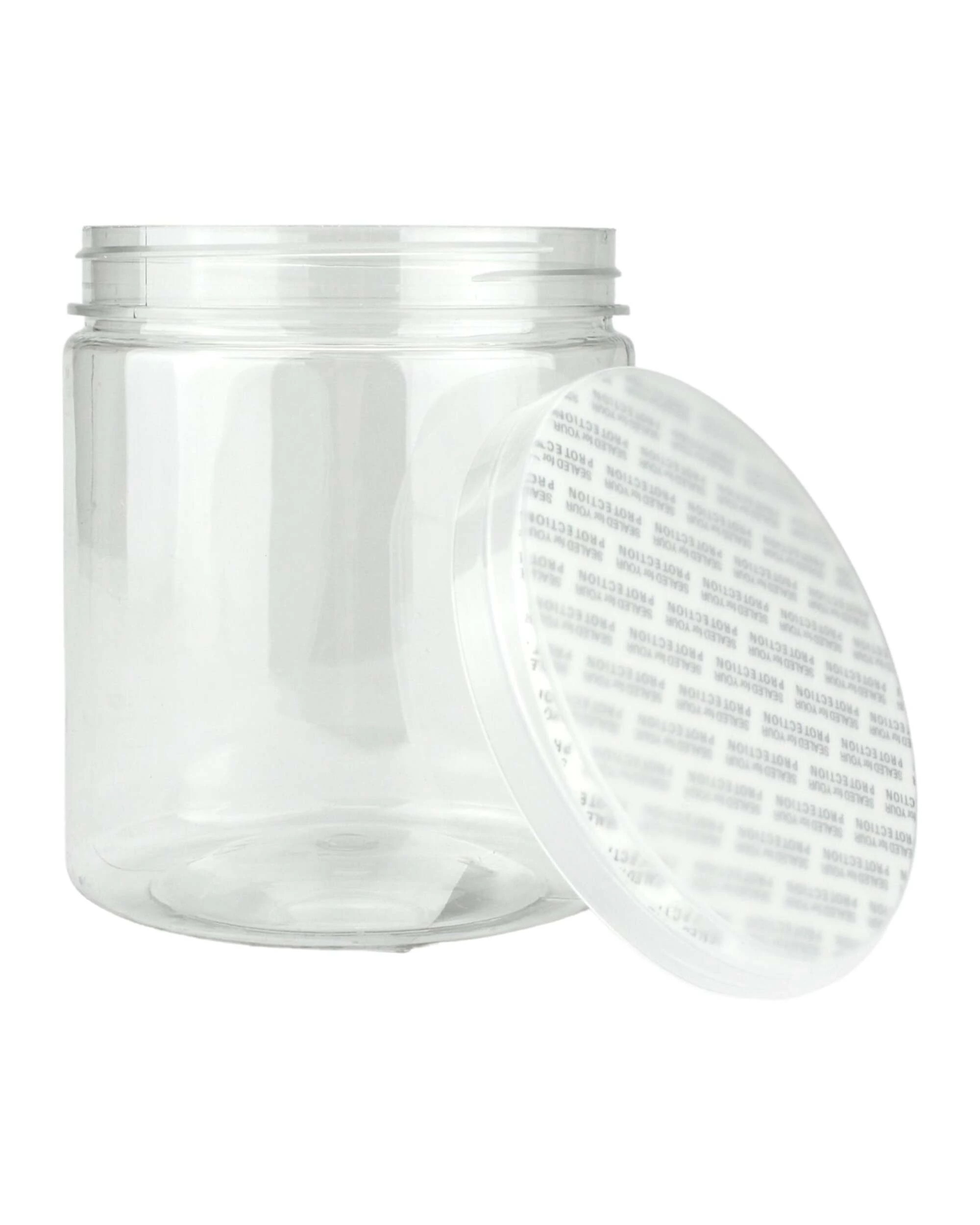 1 Partyrama Clear Plastic Round Screw Top Jar 470ml, 1 of 3