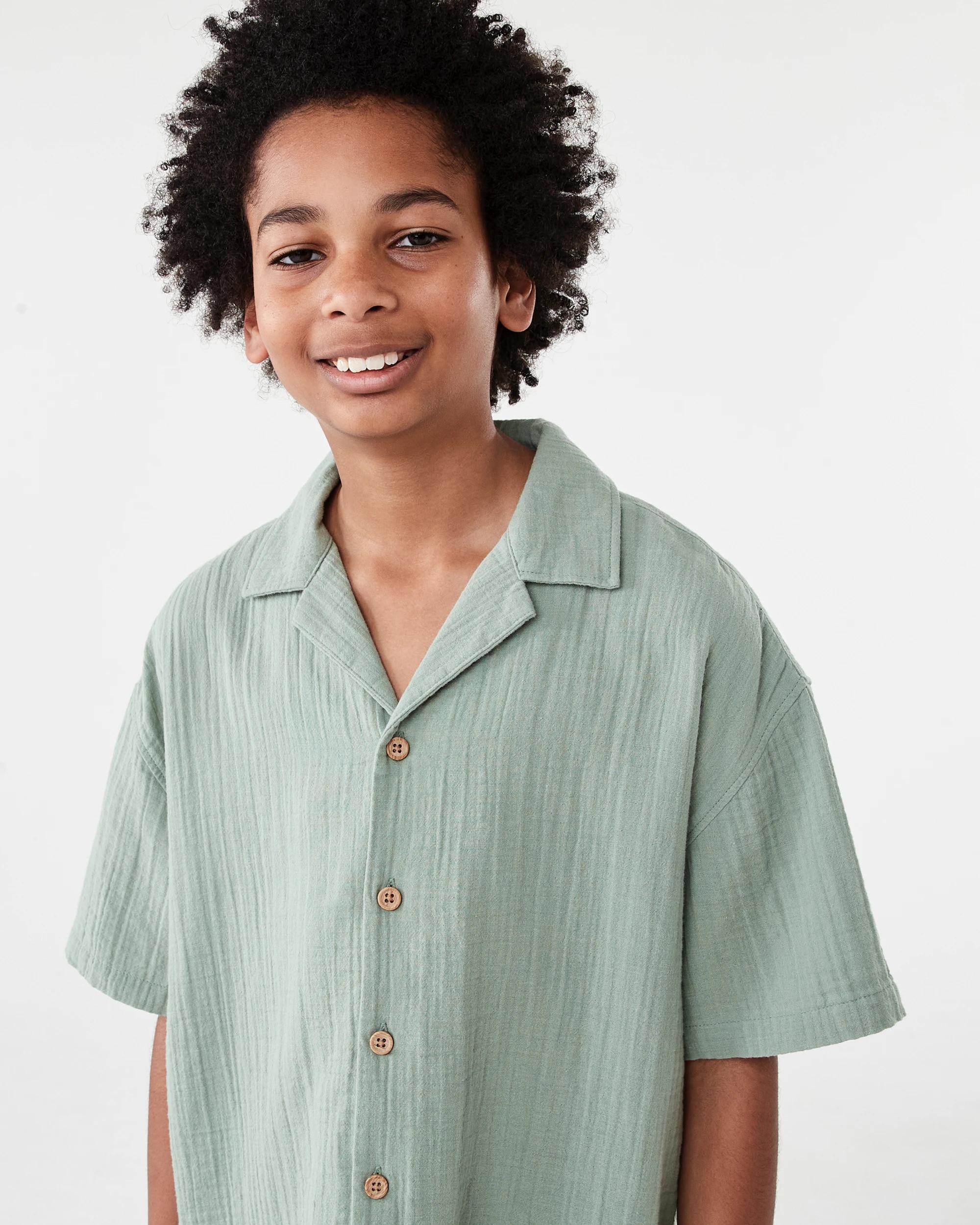 3 Short Sleeve Double Cloth Shirt Lpad Green, 3 of 7