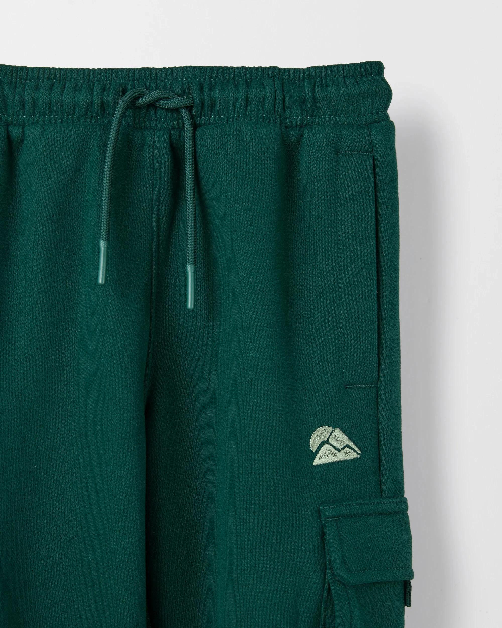 2 Target Kids Australian Cotton Blend Cargo Trackpants GREEN, 2 of 2